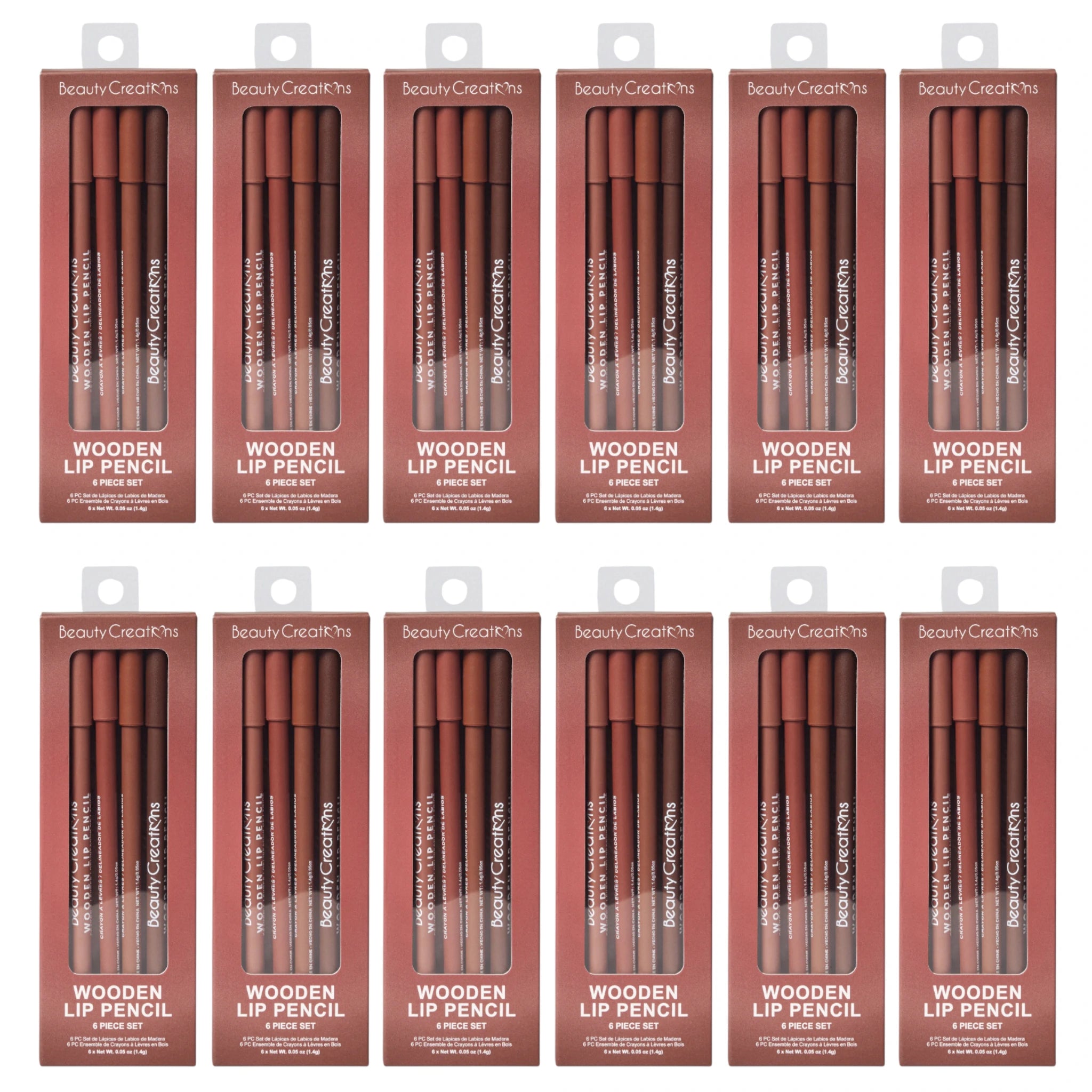 (12-pack) Wooden Lip Pencil Set by Janet's beauty shop.com