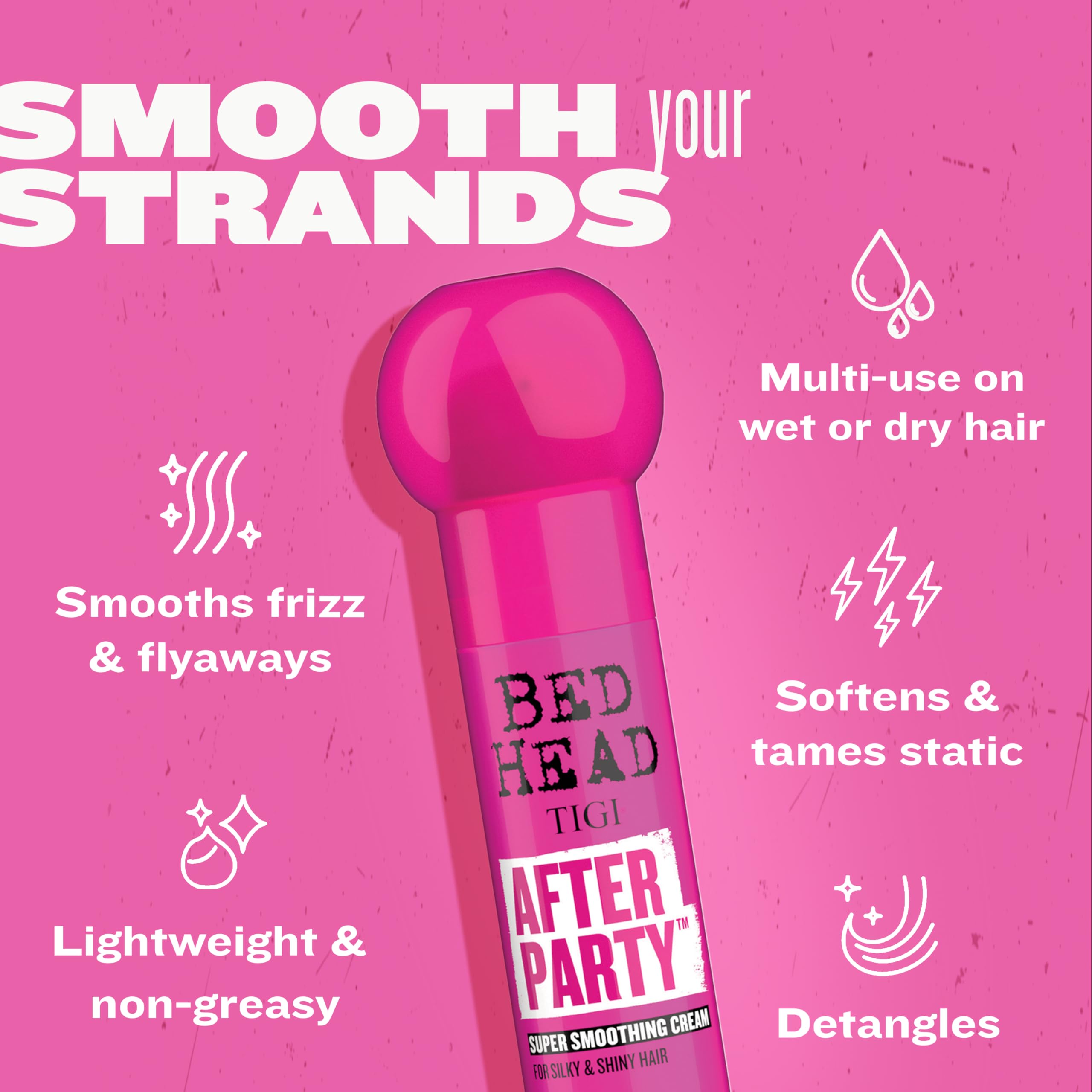 Tigi Bed Head After Party Super Smoothing Cream Anti Frizz Hair Styling Product - Thumbnail 3