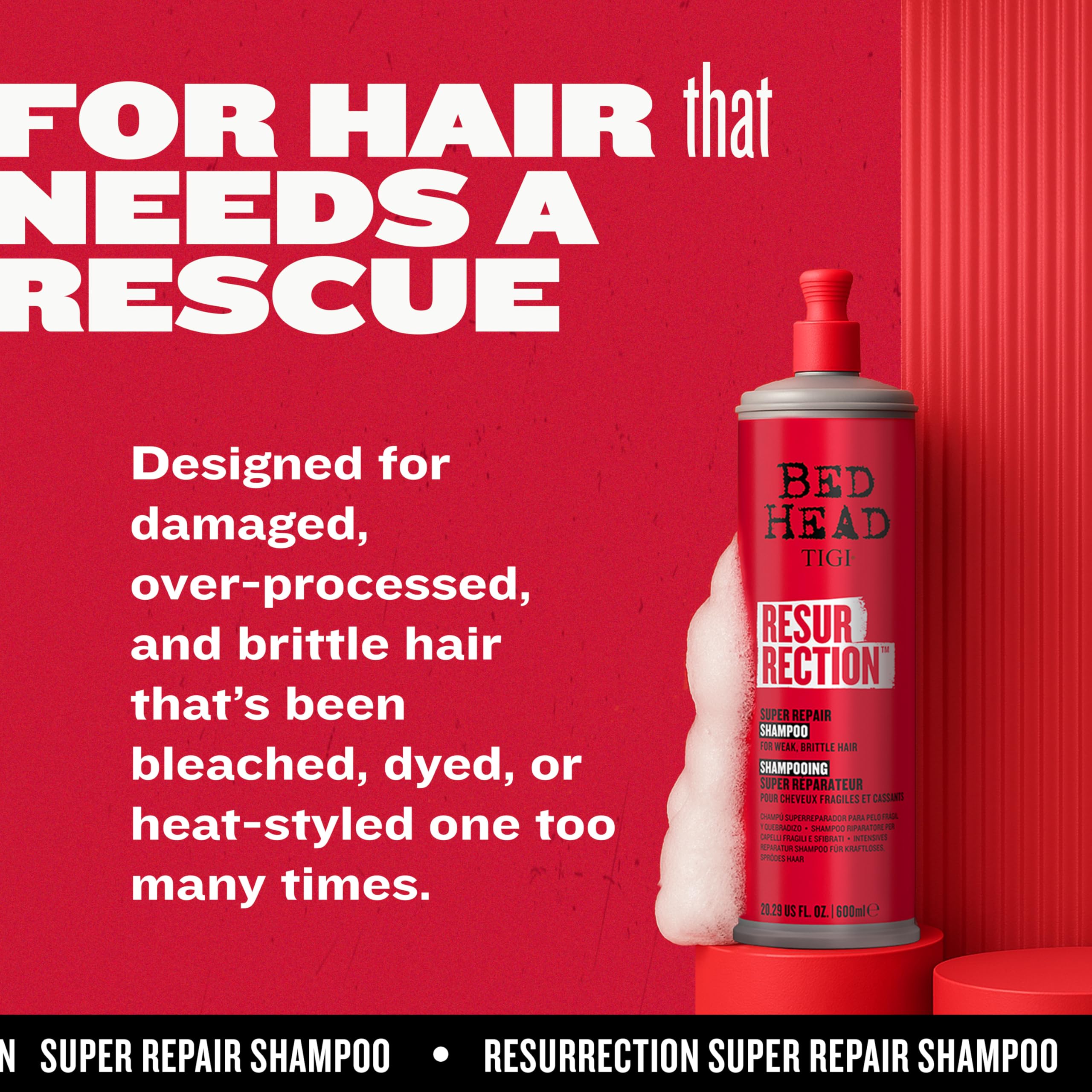Tigi Bed Head Resurrection Repair Shampoo for Damaged Hair 13.53 Fl Oz - Thumbnail 3