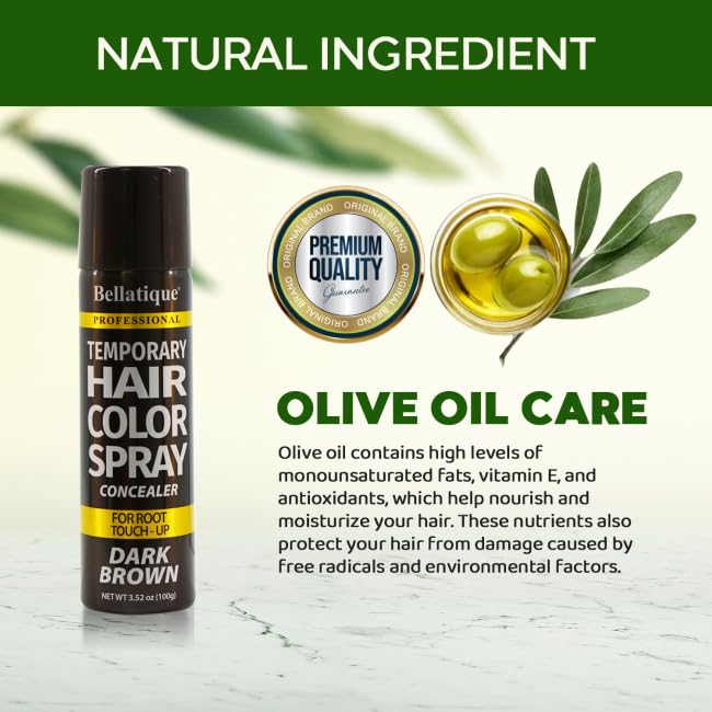 Bellatique Temporary Hair Color Concealer Dark Brown. for Root Touch Up. Quick - Thumbnail 2