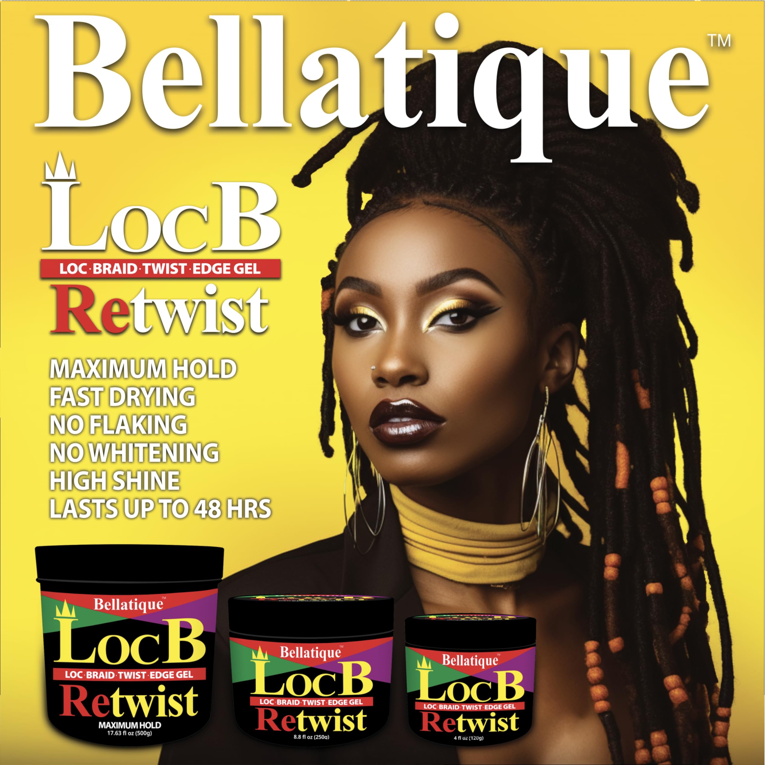 Loc B Retwist Loc Braid Twist Edge Gel for Natural Relaxed Dry Dull Brittle
