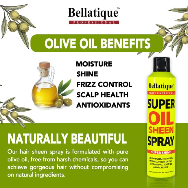 Bellatique Super Oil Sheen Super Shine. Lightweight Hydrating Anti Frizz Non - Thumbnail 2
