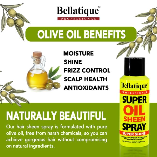 Bellatique Super Oil Sheen Super Shine. Lightweight Hydrating Anti Frizz Non - Thumbnail 2