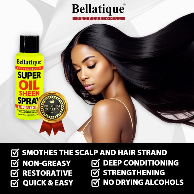 Bellatique Super Oil Sheen Super Shine. Lightweight Hydrating Anti Frizz Non - Thumbnail 3