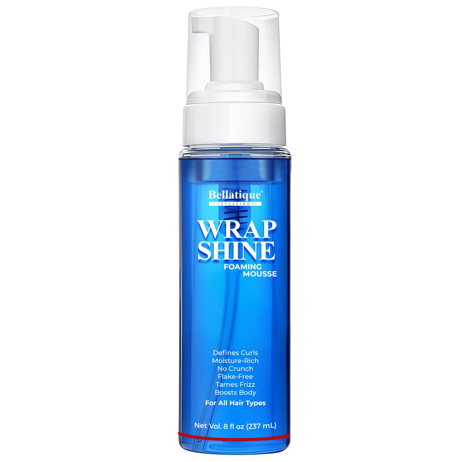 Bellatique Wrap Shine Foaming Mousse. Moisture Rich Curl Defining Formula Flake