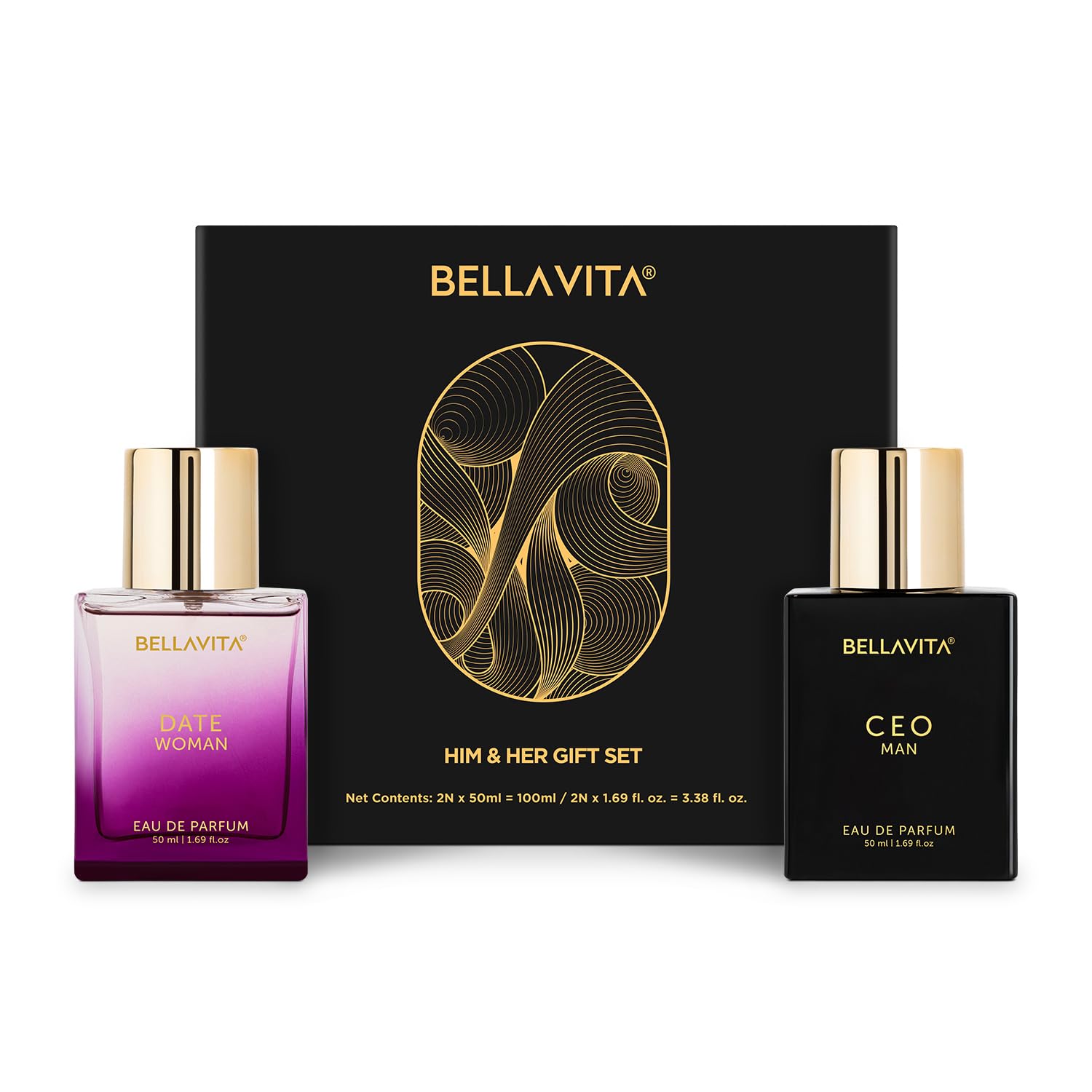 BELLAVITA LUXURY HIM & HER(U)(DF)2PC SET(2x1.69oz edp sp)(CEO MAN,DATE)