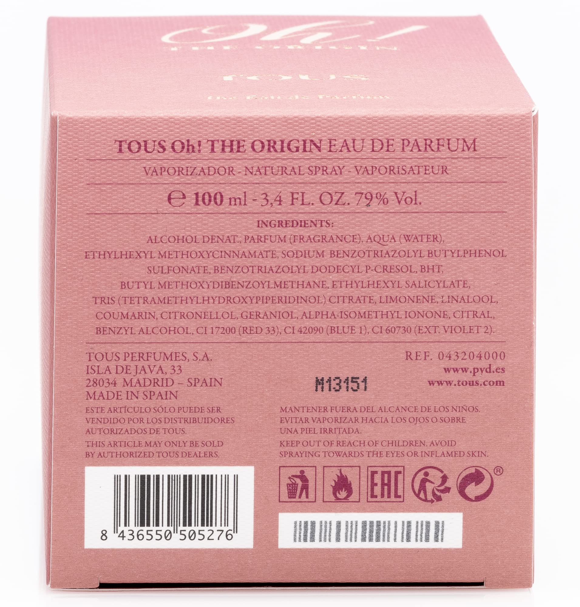 Tous Oh! the Origin 3.4 L Spain 20pcs Bybox EDP - Thumbnail 3