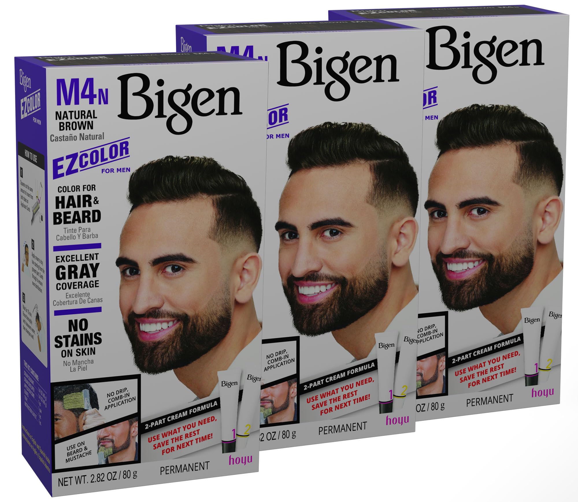 M4n Bigen Ez Color Natural Brown 3 Pack For Men