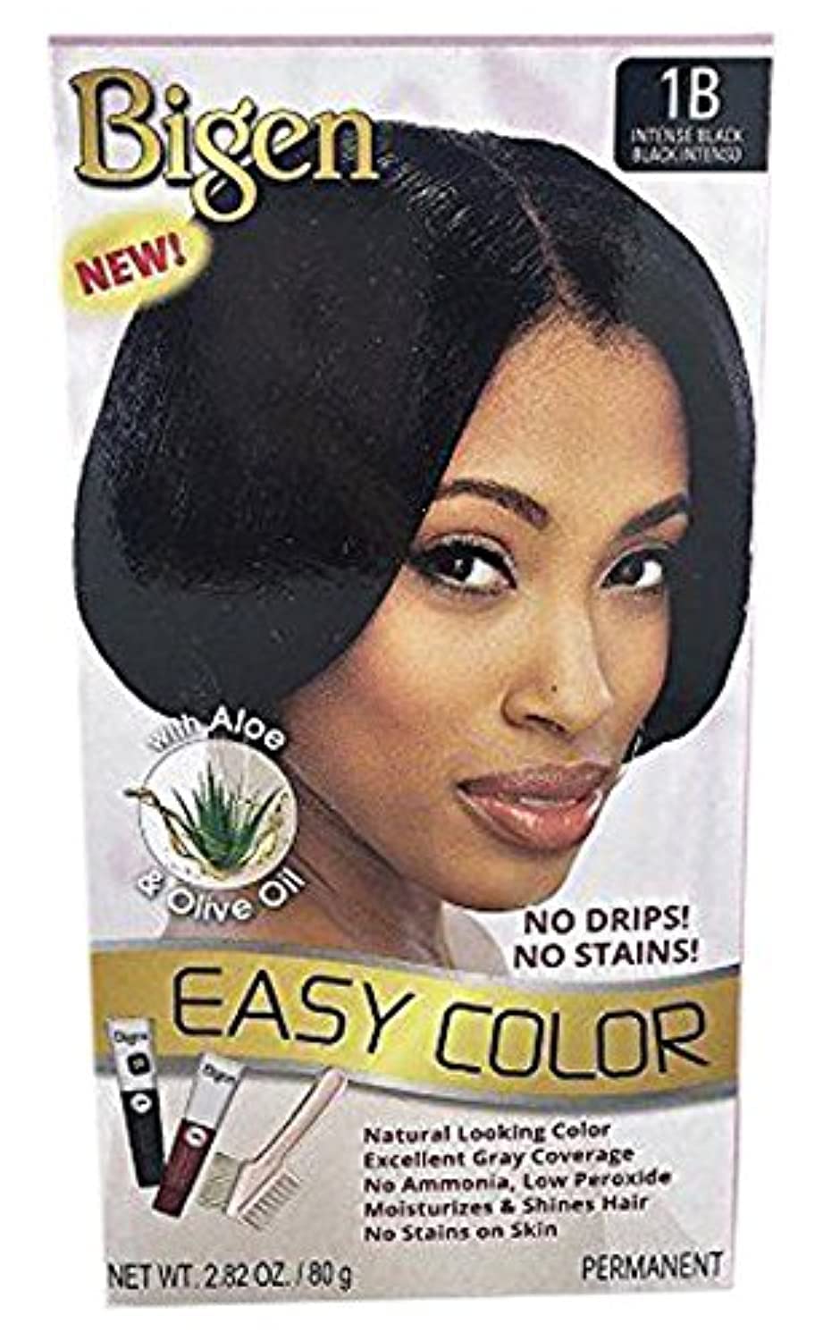 Bigen Easy Color Permanent Hair Dye With Aloe Olive Oil Intense Black 2.82 oz