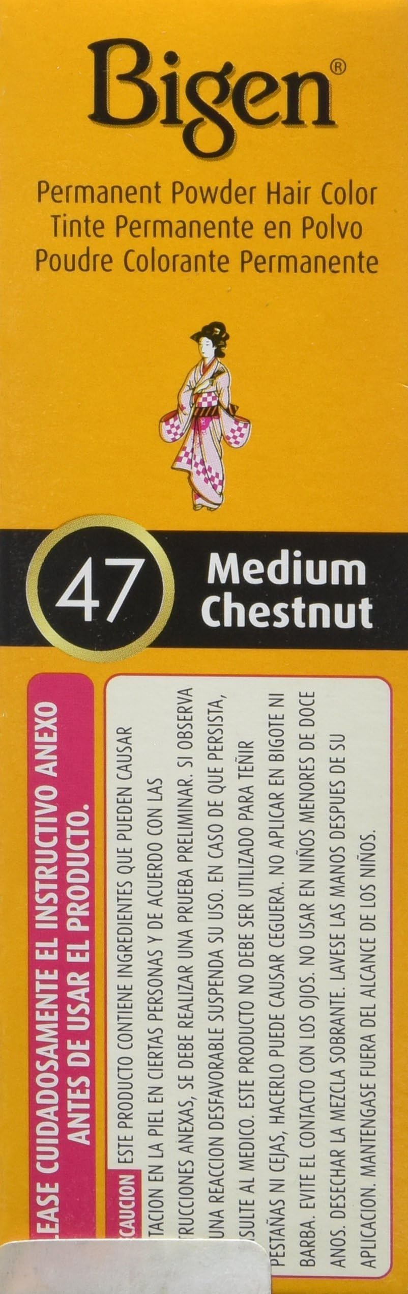 Bigen Permanent Powder Hair Color 47 Medium Chestnut 0.21 oz - Thumbnail 2