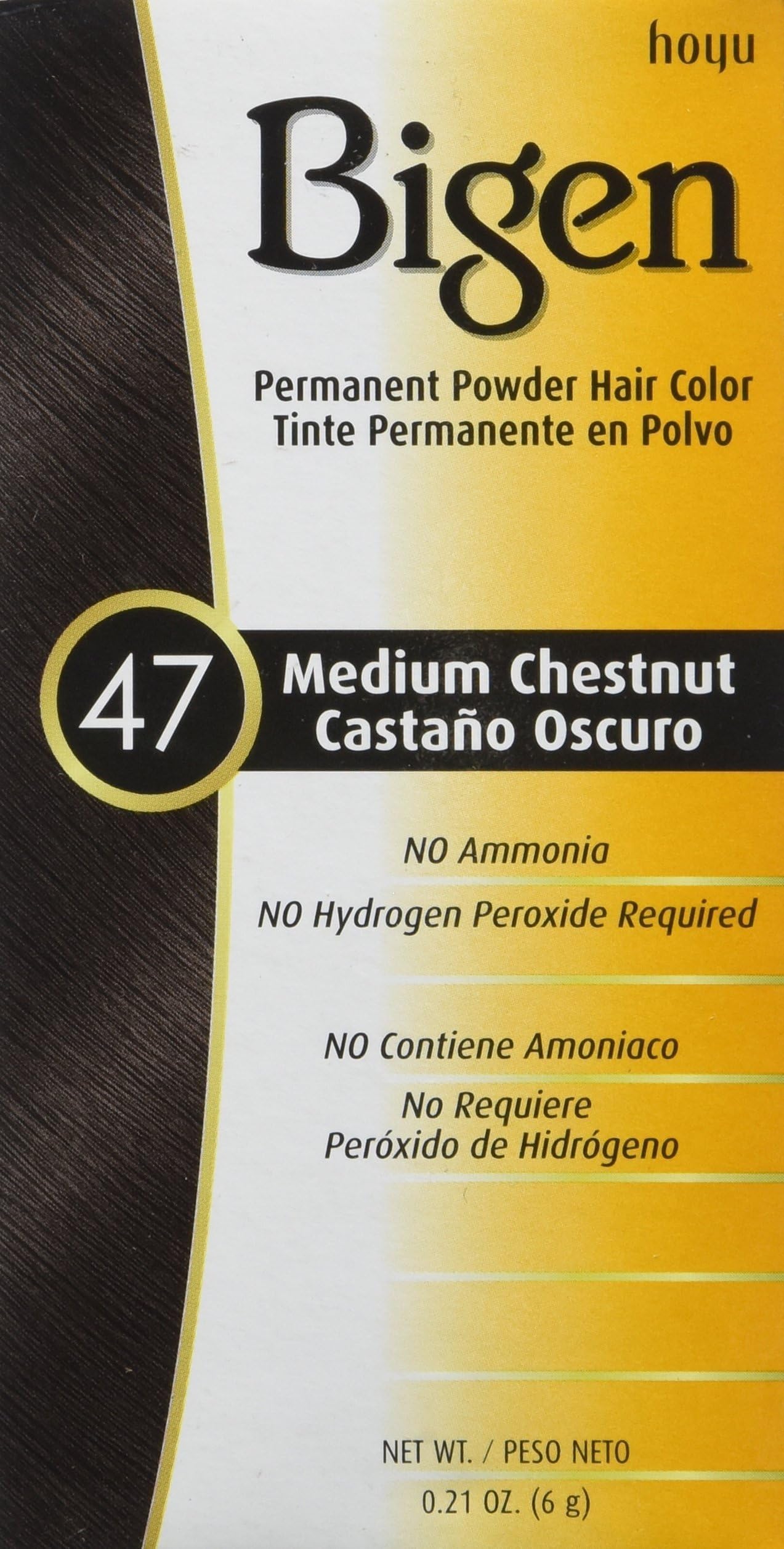 Bigen Permanent Powder Hair Color 47 Medium Chestnut 0.21 oz - Thumbnail 3