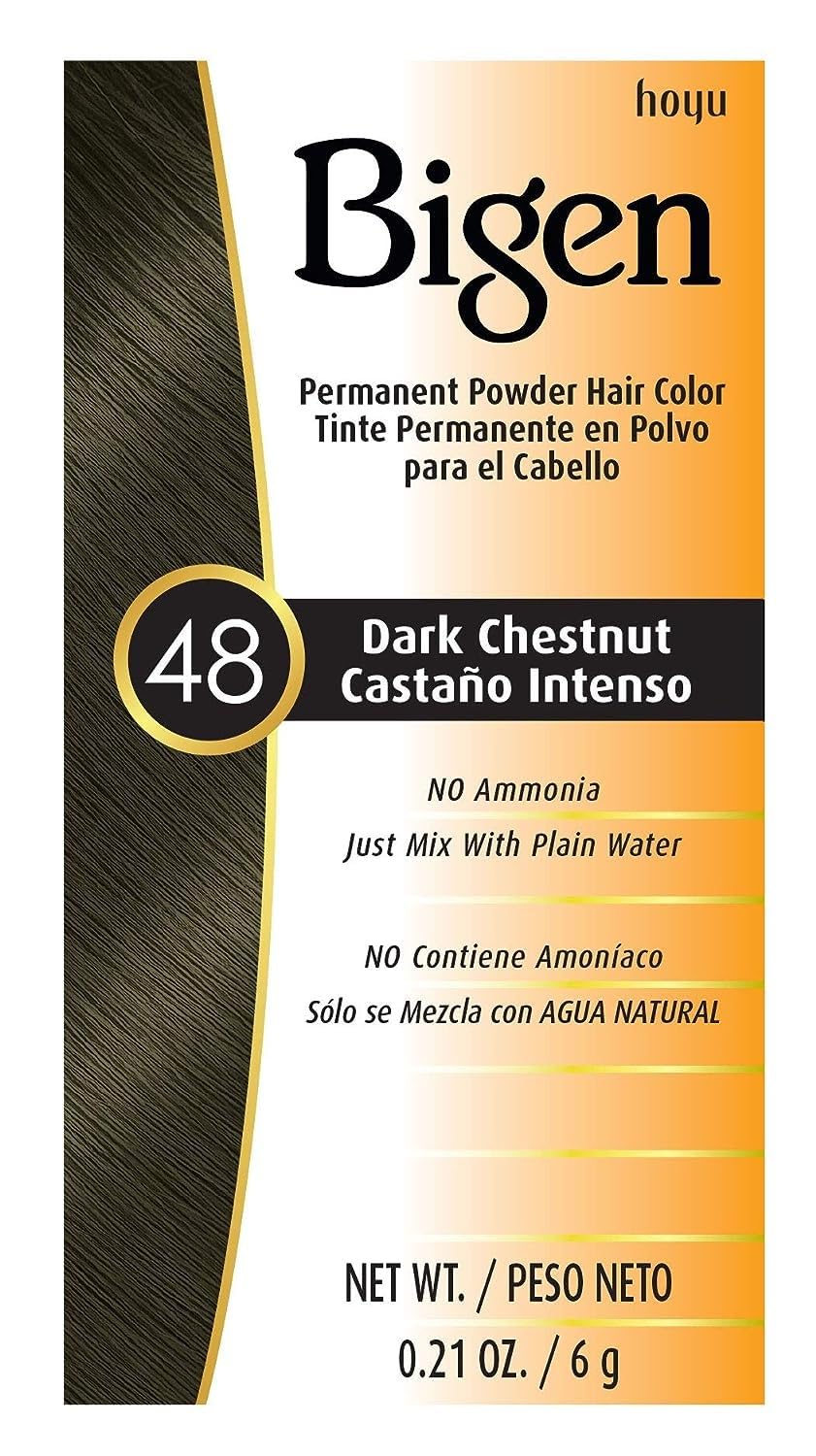 Bigen Permanent Powder Hair Color 48 Dark Chestnut 0.21 oz - Thumbnail 2