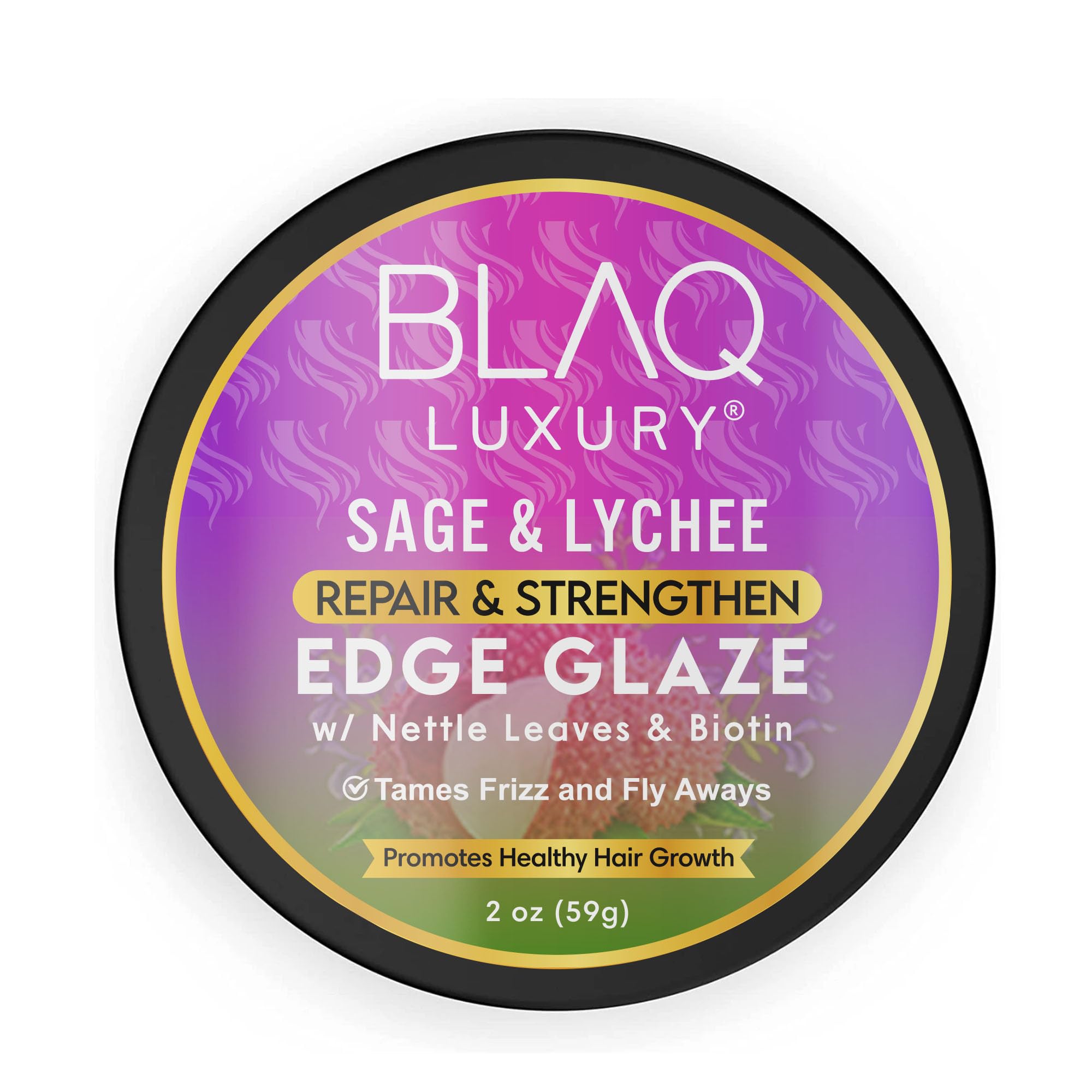 Blaq Luxury Sage Lychee Repair and Strengthen Edge Glaze 2 oz - Thumbnail 2