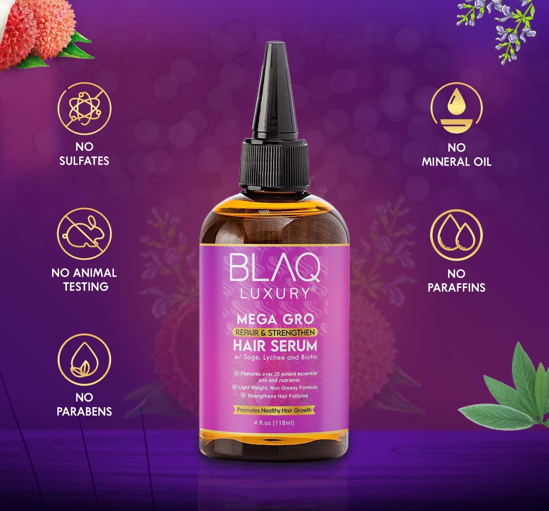 Blaq Luxury Hair Growth Oil Scalp Treatment With Biotin for Dry Itchy Frizzy - Thumbnail 3