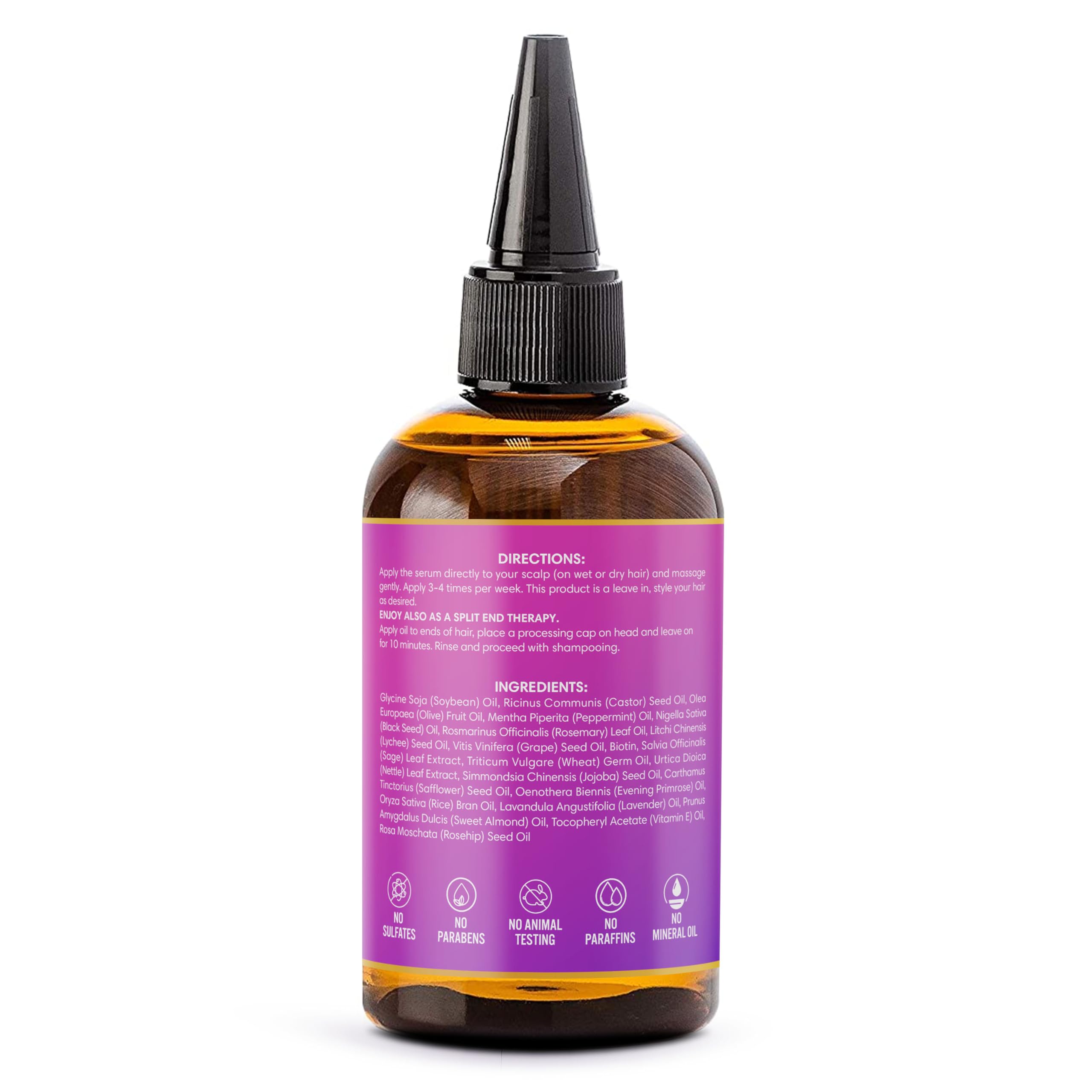 Blaq Luxury Hair Growth Oil Scalp Treatment With Biotin for Dry Itchy Frizzy