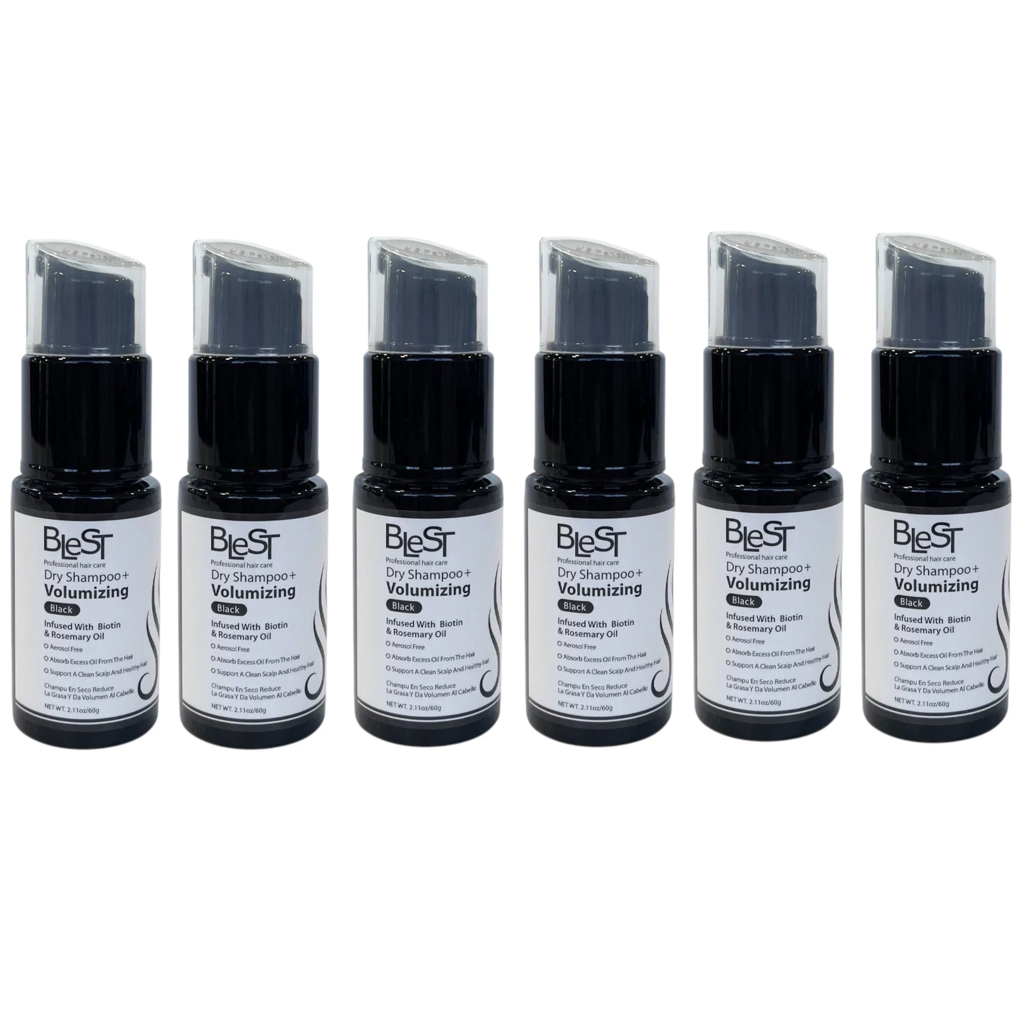 (6-pack) Blest Dry Shampoo + Volumizing Black