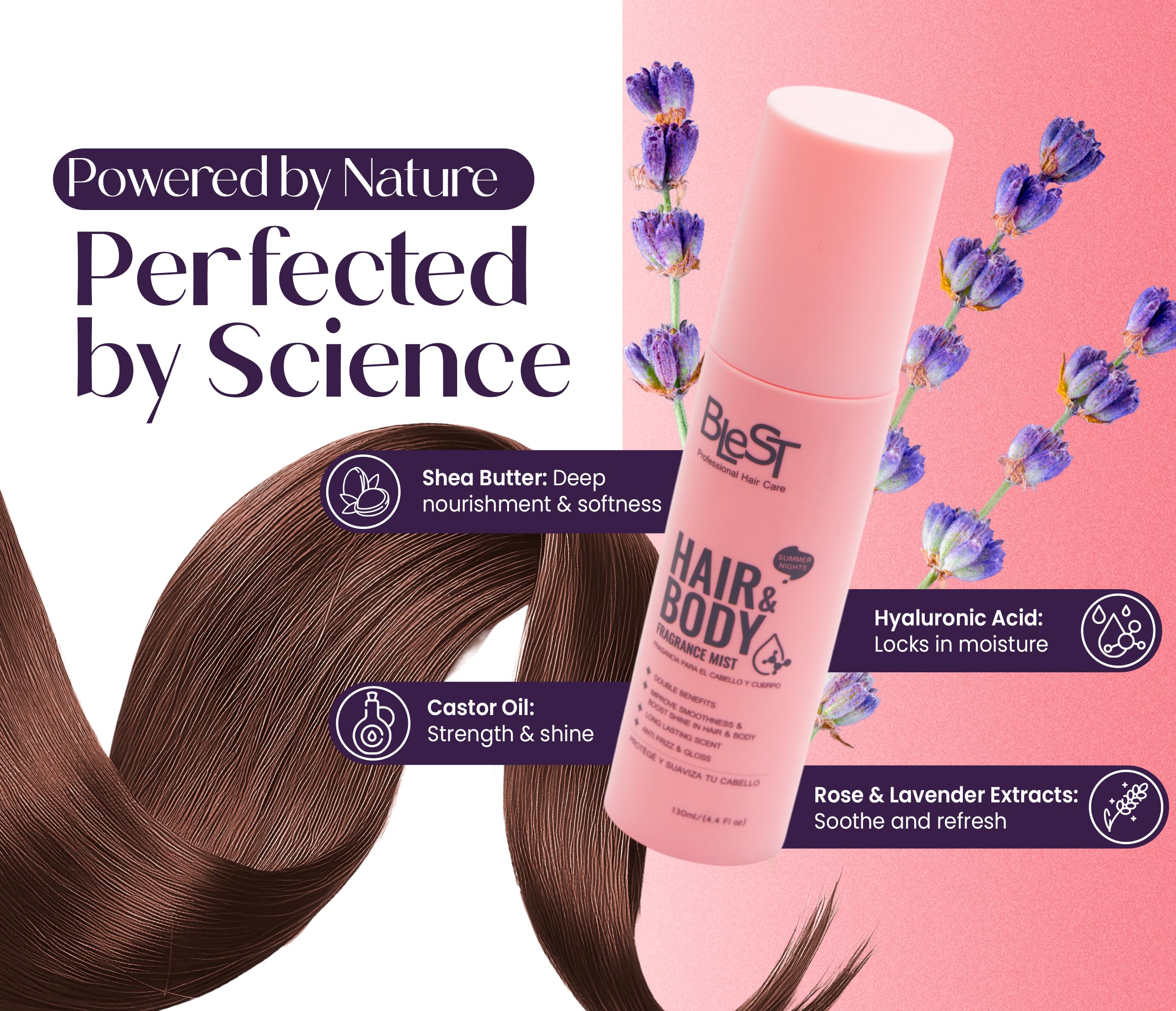 (12-pack) BleST Professional Hair & Body Fragrance Mist – Hydrating Dual‑Use Hair Perfume & Body Mist for Women & Men – Long‑Lasting Hair & Body Mist with Elegant Women’s Fragrances – 130 ml - Thumbnail 2