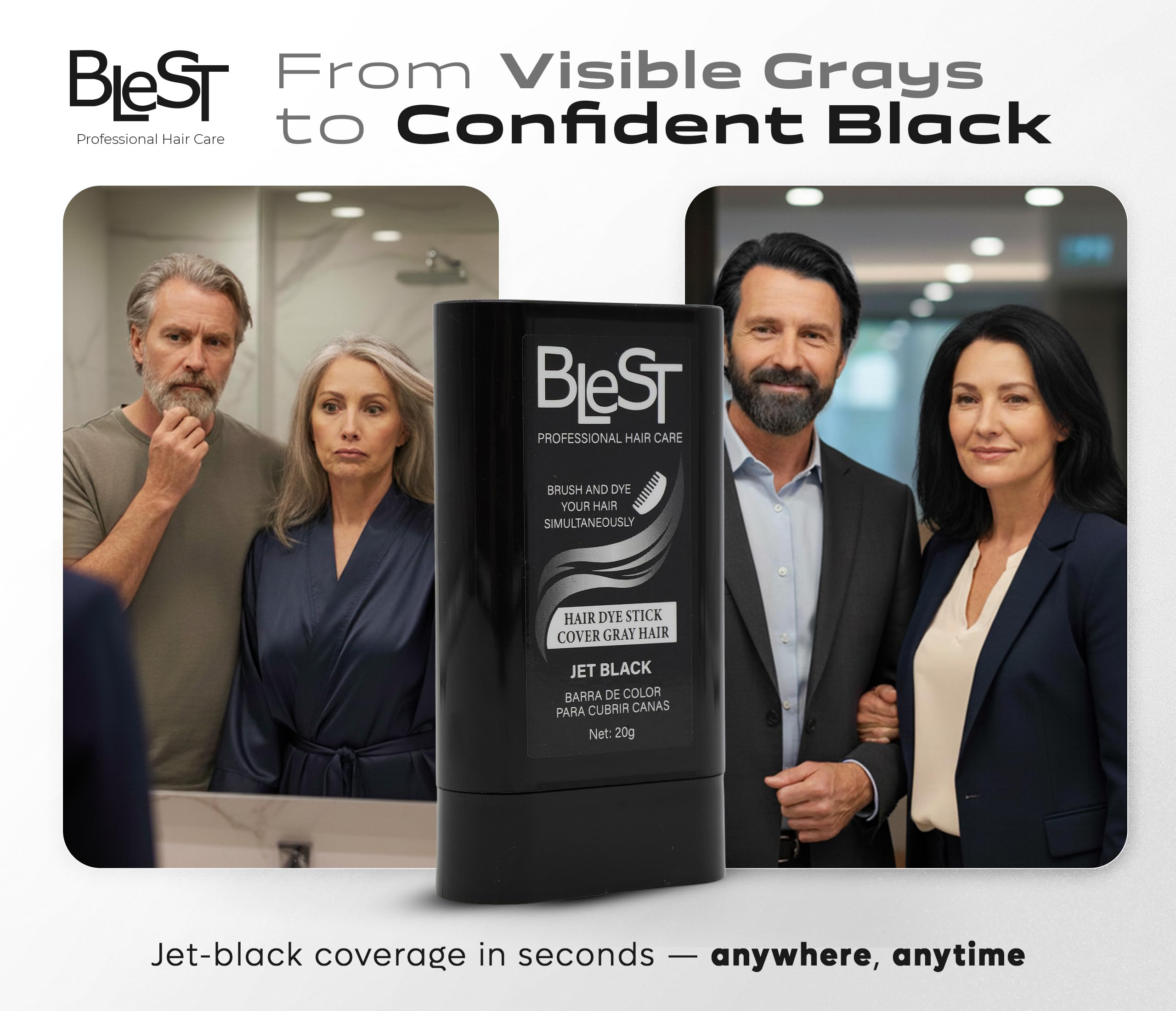 (12-pack) Blest Hair Dye Stick Jet Black - Thumbnail 2