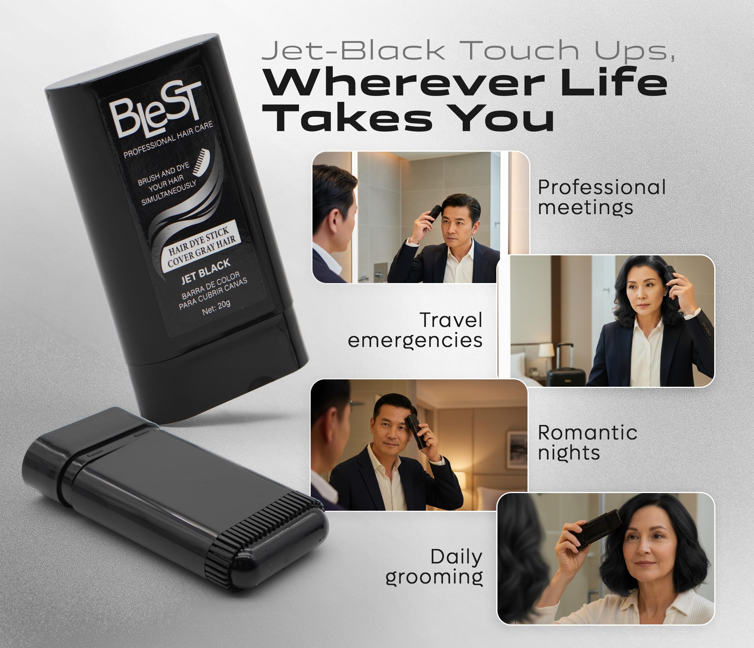 (12-pack) Blest Hair Dye Stick Jet Black - Thumbnail 3