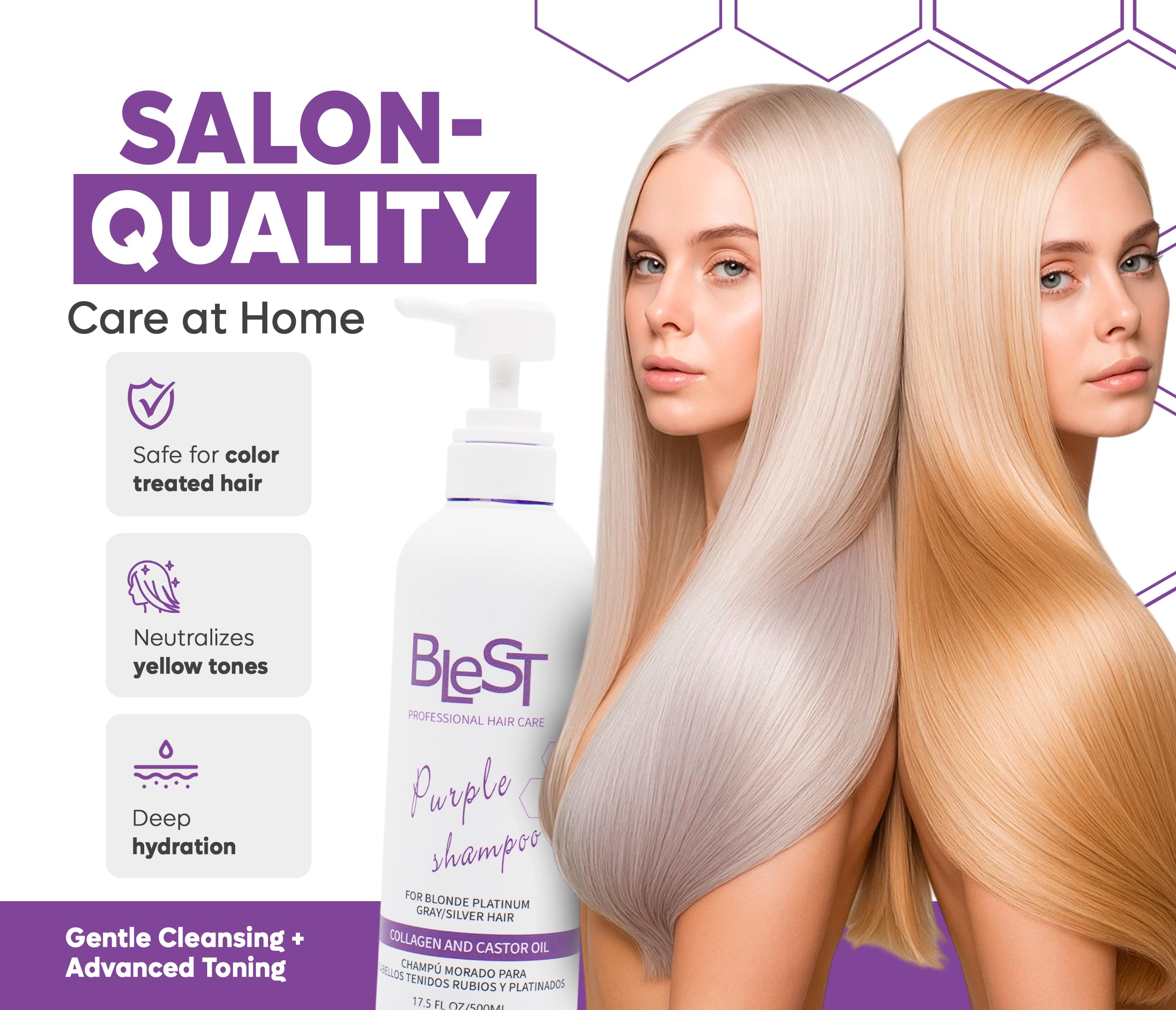 (6-pack) Blest Purple Conditioner With Collagen And Castor Oil - Thumbnail 3