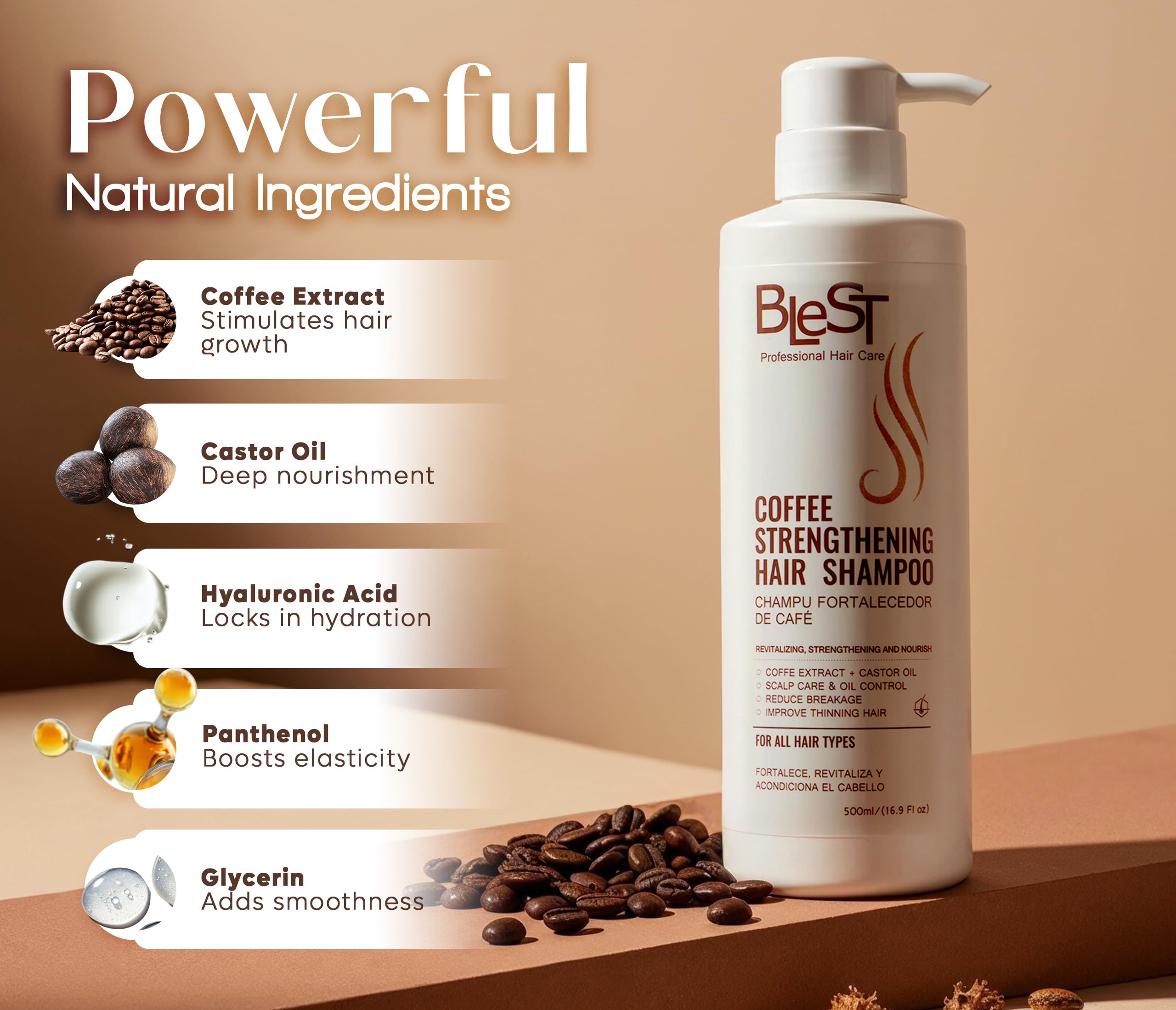 (6-pack) Blest Shampoo Cofee Strengthening Hair - Thumbnail 3