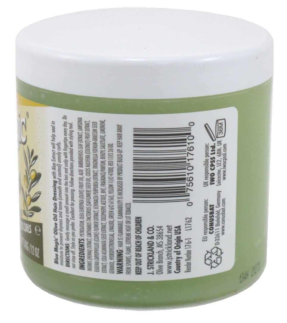 Blue Magic Olive Oil Hair Dressing With Aloe Vera 12 oz - Thumbnail 2