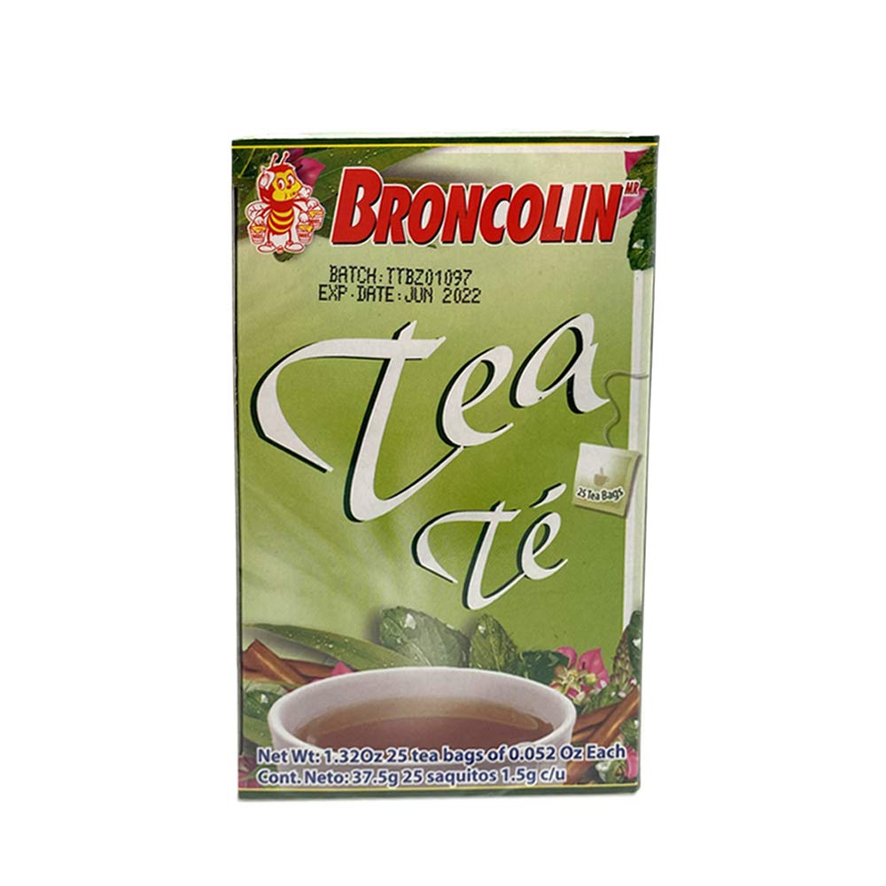 Broncolin Herbal Tea. Flu Relief. 25 Bags. Green 1.32 oz - Thumbnail 2