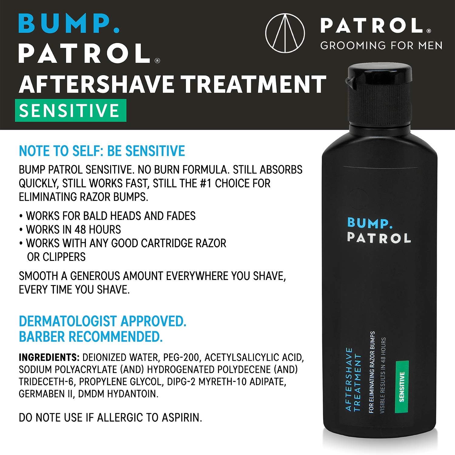 Bump Patrol Sensitive Strength Aftershave Formula Gentle After Shave Solution - Thumbnail 2