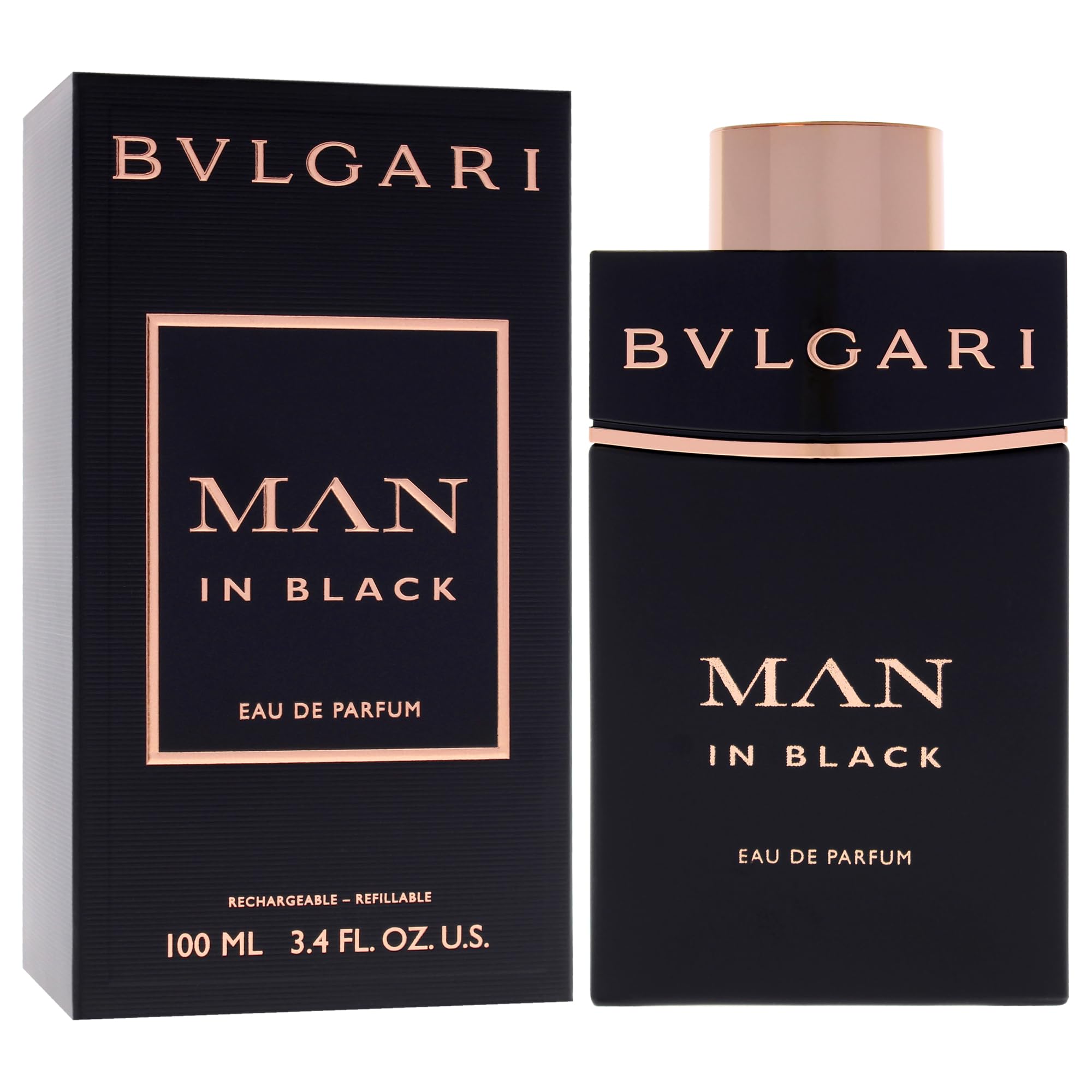 Bvlgari Man In Black Rechargeable Refillable EDP 3.4 oz - Thumbnail 3
