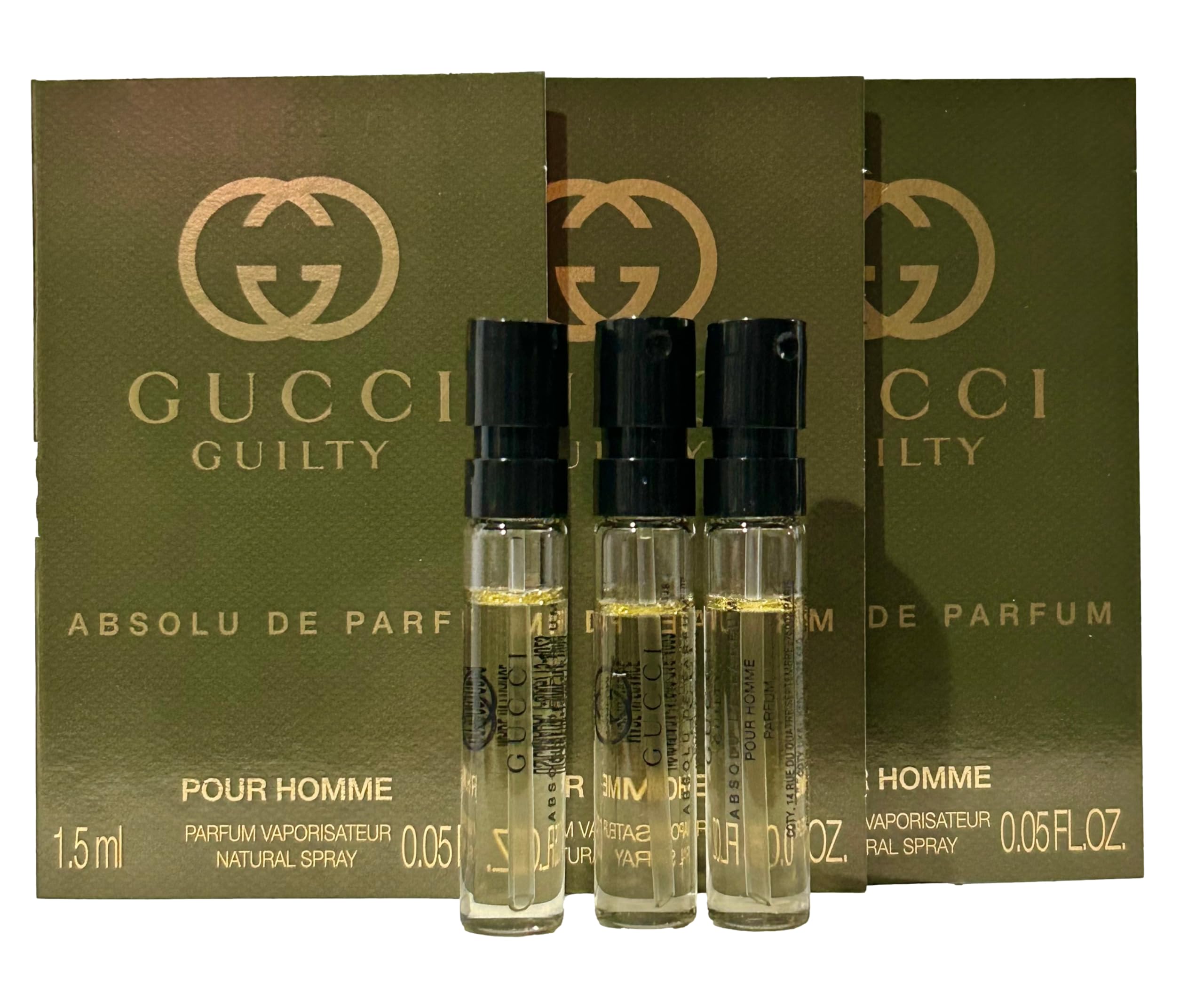 [Vial] Gucci Guilty Absolu de Parfum Men Sample 1. / Set of 3 Samples 1221 5 ml (0.05
