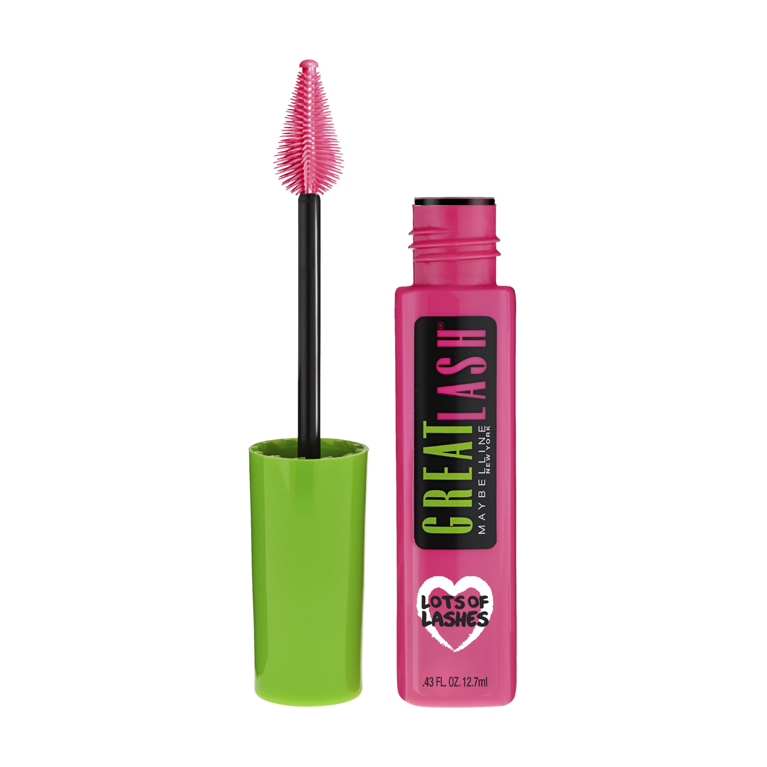 (6-pack) Maybelline Great Lash Lots Of Lashes Washable Mascara, Volumizing, Thickening and Curling Mascara, Very Black, 1 Count