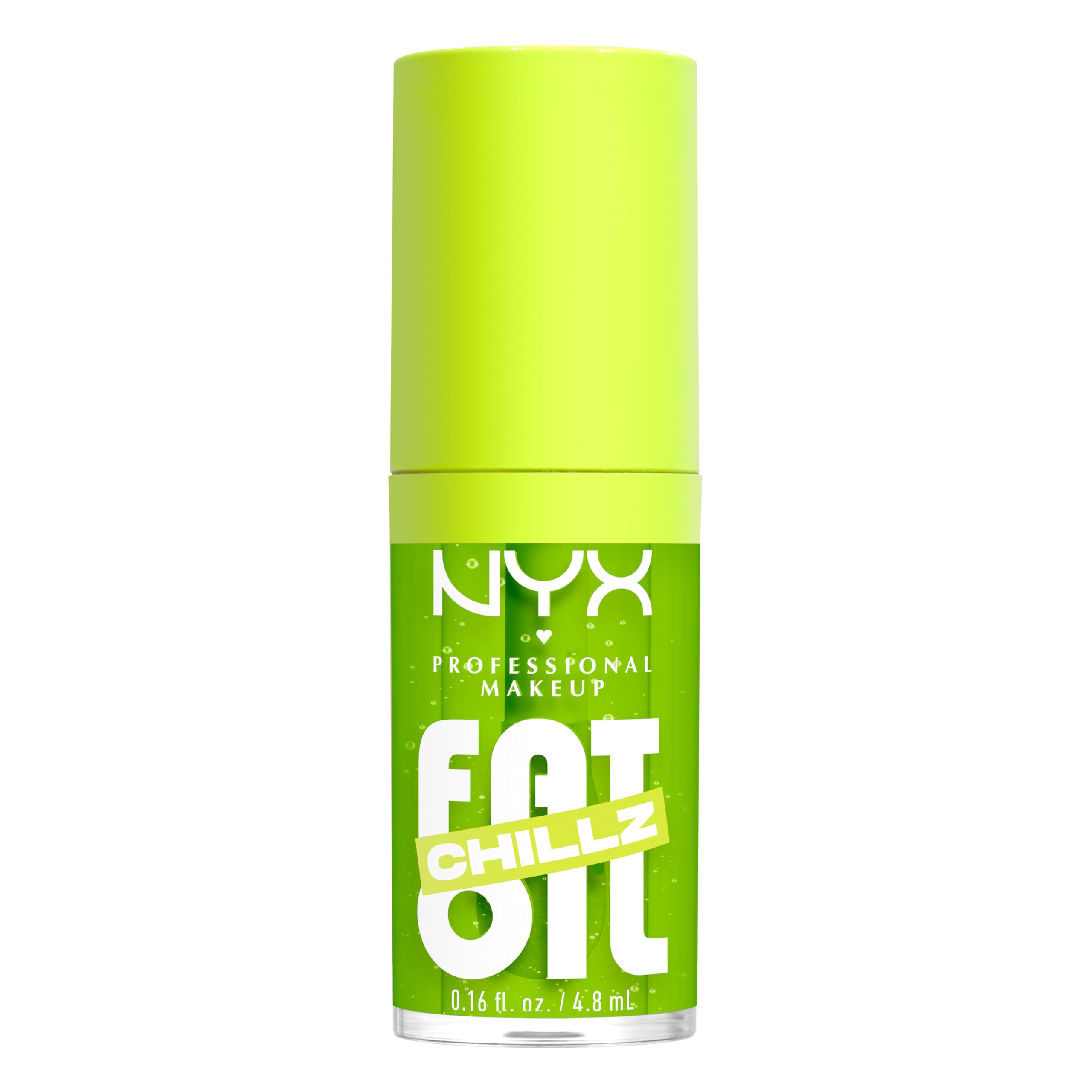 (12-pack) NYX PROFESSIONAL MAKEUP Fat Oil Chillz, Moisturizing, Shiny and Vegan Tinted Lip Gloss - Kiwi Freeze (Sheer Green)
