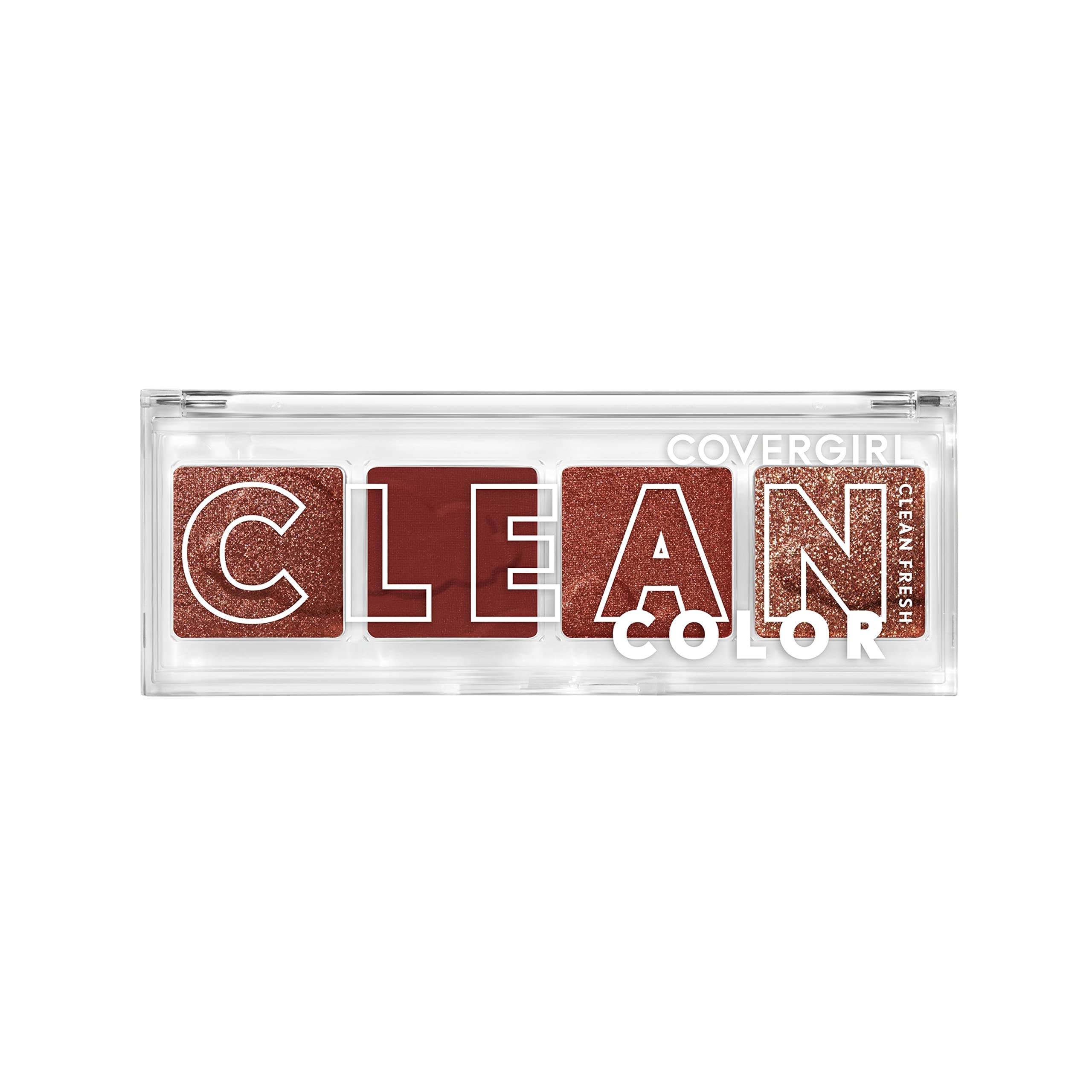 (12-pack) COVERGIRL Clean Fresh Clean Color Eyeshadow Palette, Shimmer Finish, Vegan Formula - Candlelit Burgundy, 4g (0.14 oz)