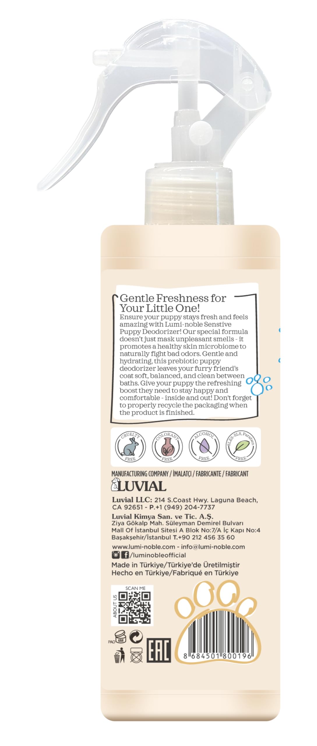 (3-pack) Sensitive Dog Deodorizing Spray Perfume, Oatmeal Formula Pet Cologne, 8 Oz