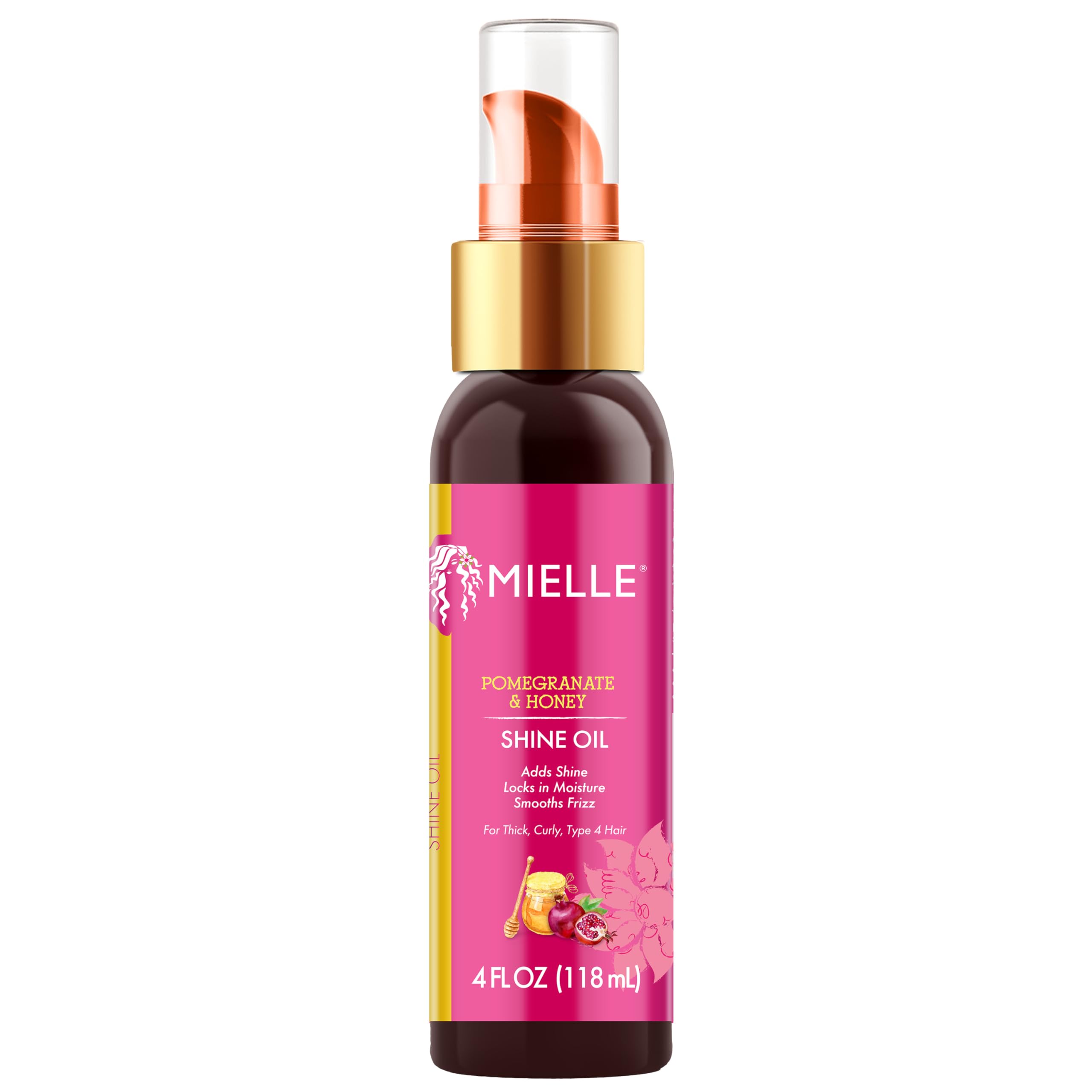 Mielle Organics Pomegranate Honey Shine Oil Lightweight Hair Oil for Curly