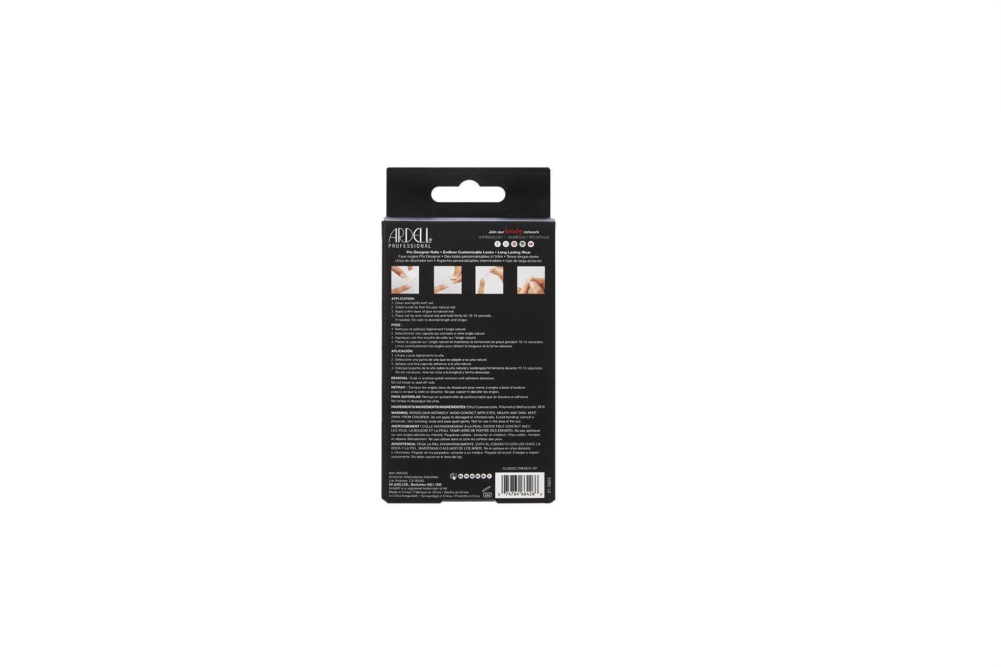Ardell Nail Addict Artificial Nail Set Classic French