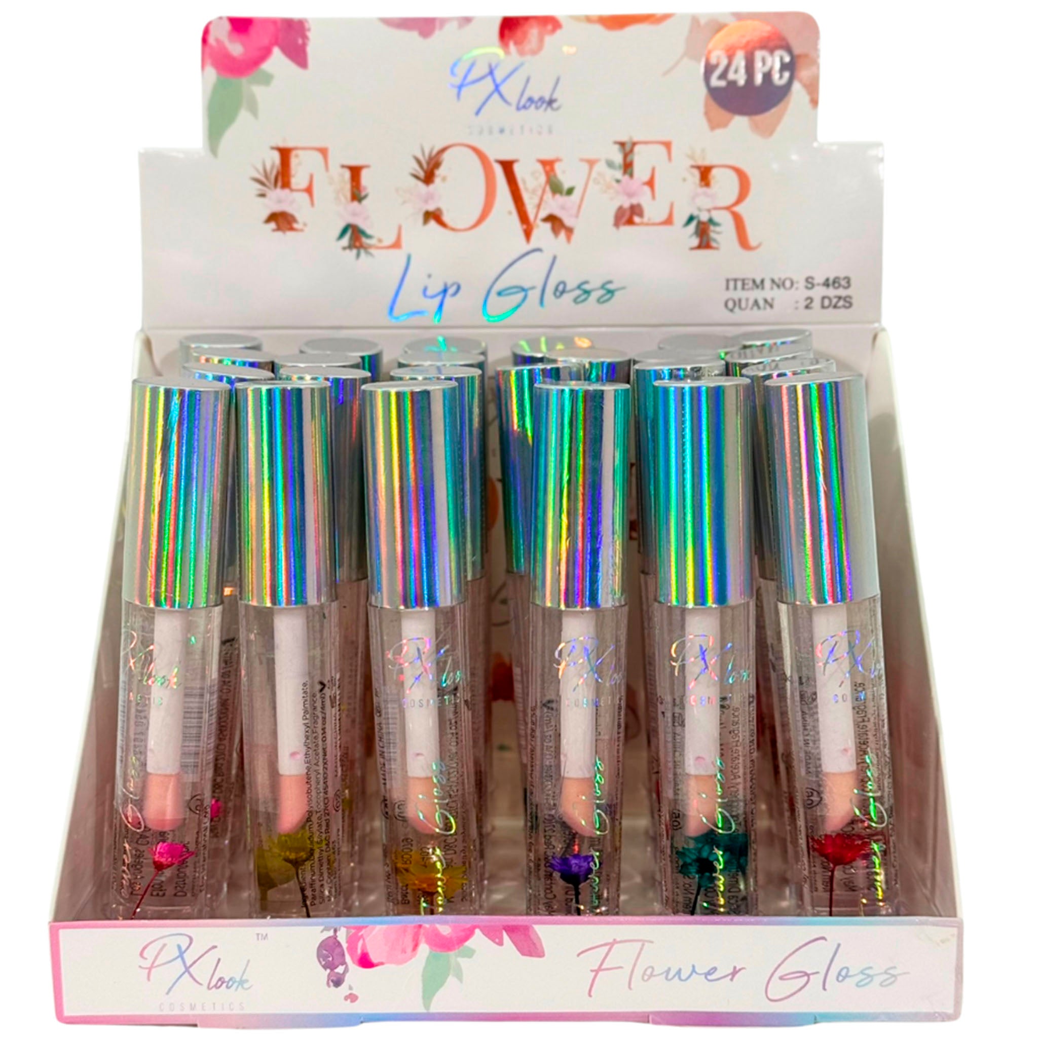 (24-pack) Flower Infused Lip Gloss by Prolux Cosmetics