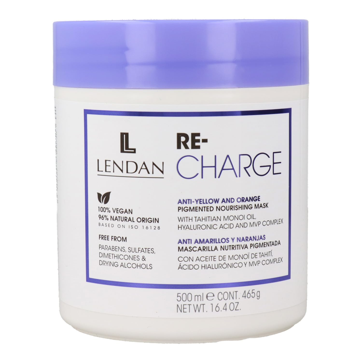 Lendan Vegan Recharge Mask Intensive Nutrition and Color Neutralization 16.4 oz