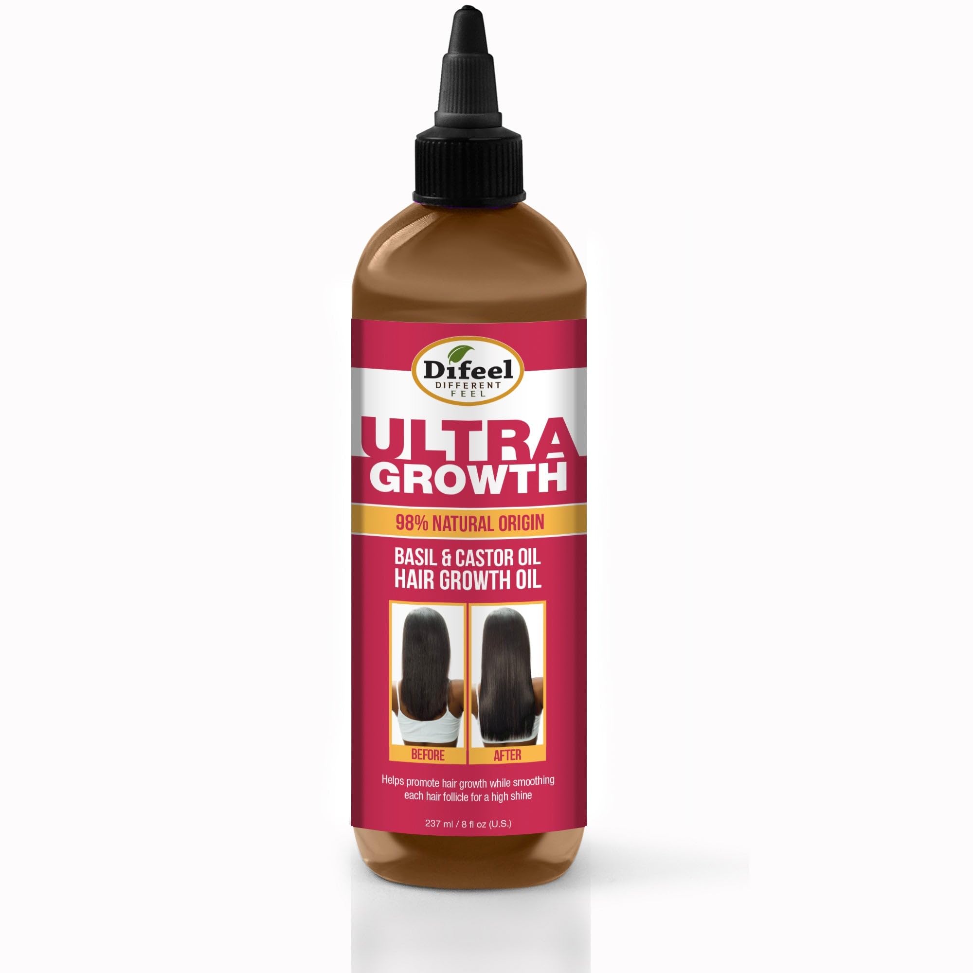 Difeel Ultra Growth Basil Castor Hair Growth Oil . 8 oz