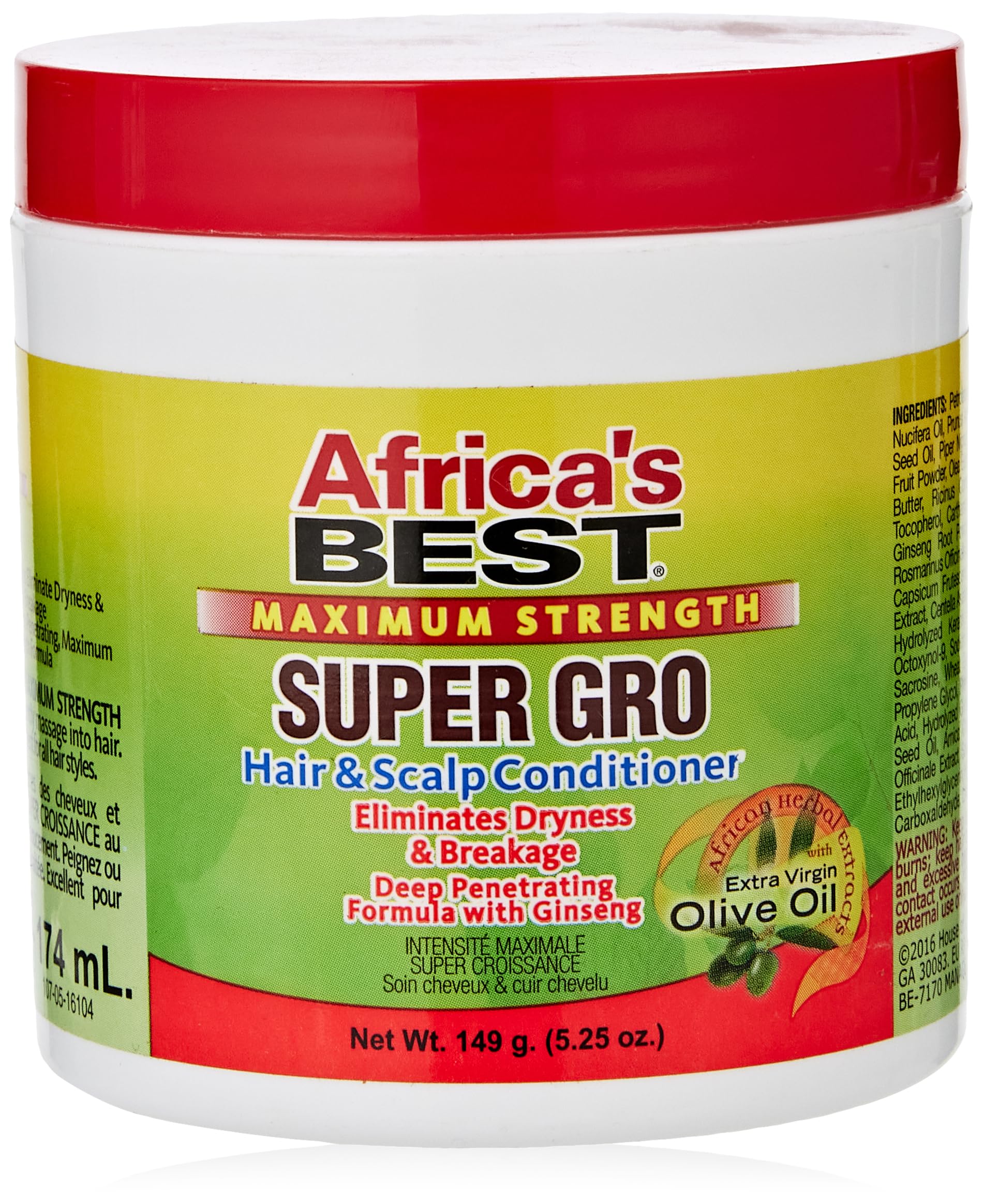 Africa's Best Maximum Strength Super Gro Hair Scalp Conditioner 5.25 oz