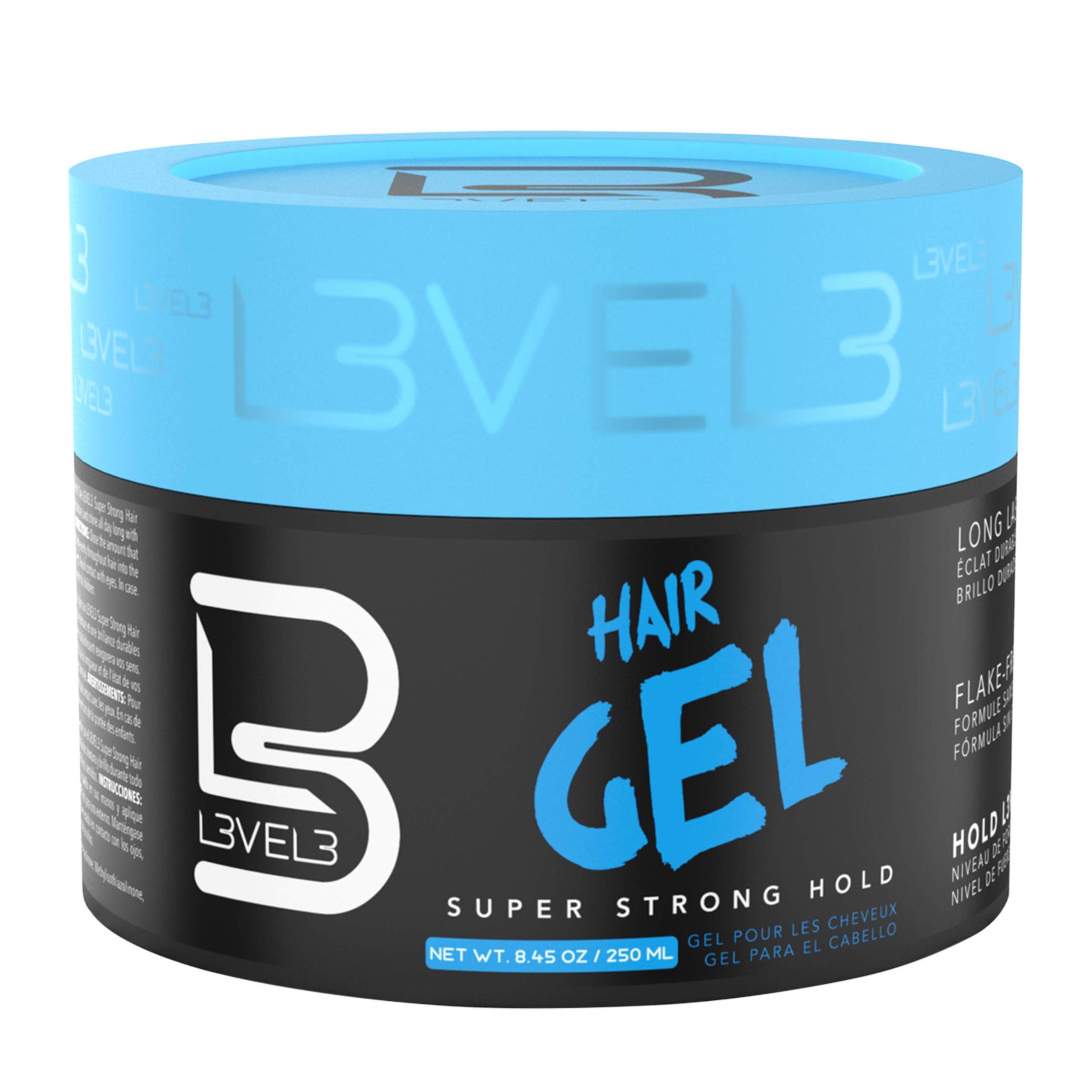 L3 Hair Gel Super Strong Hold Flake Free Shine and Women Level 3 Gel Add Volume