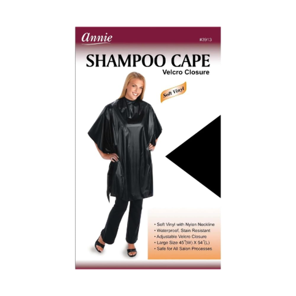 Annie Shampoo Cape 45" X 54" Black