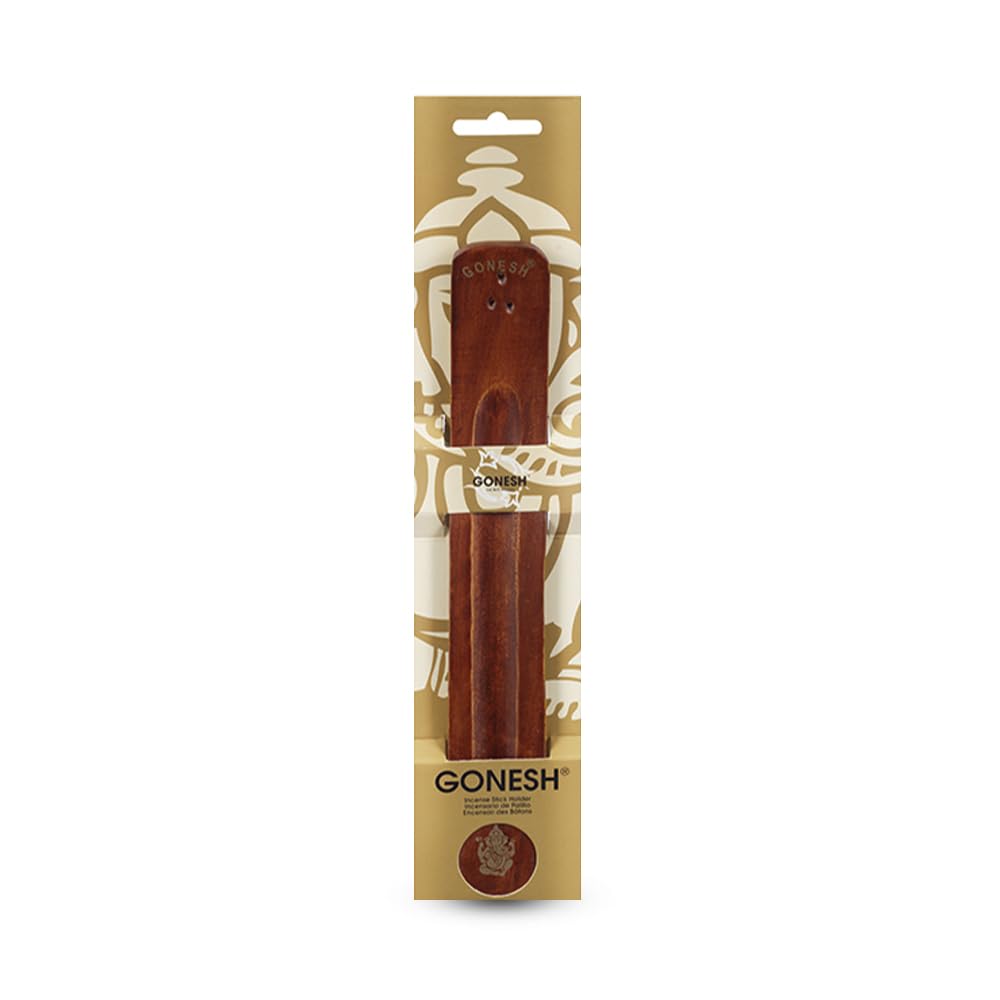 Gonesh Incense Holder Modern Home Decor Wood Incense Burner Brown 10” X 1.25”