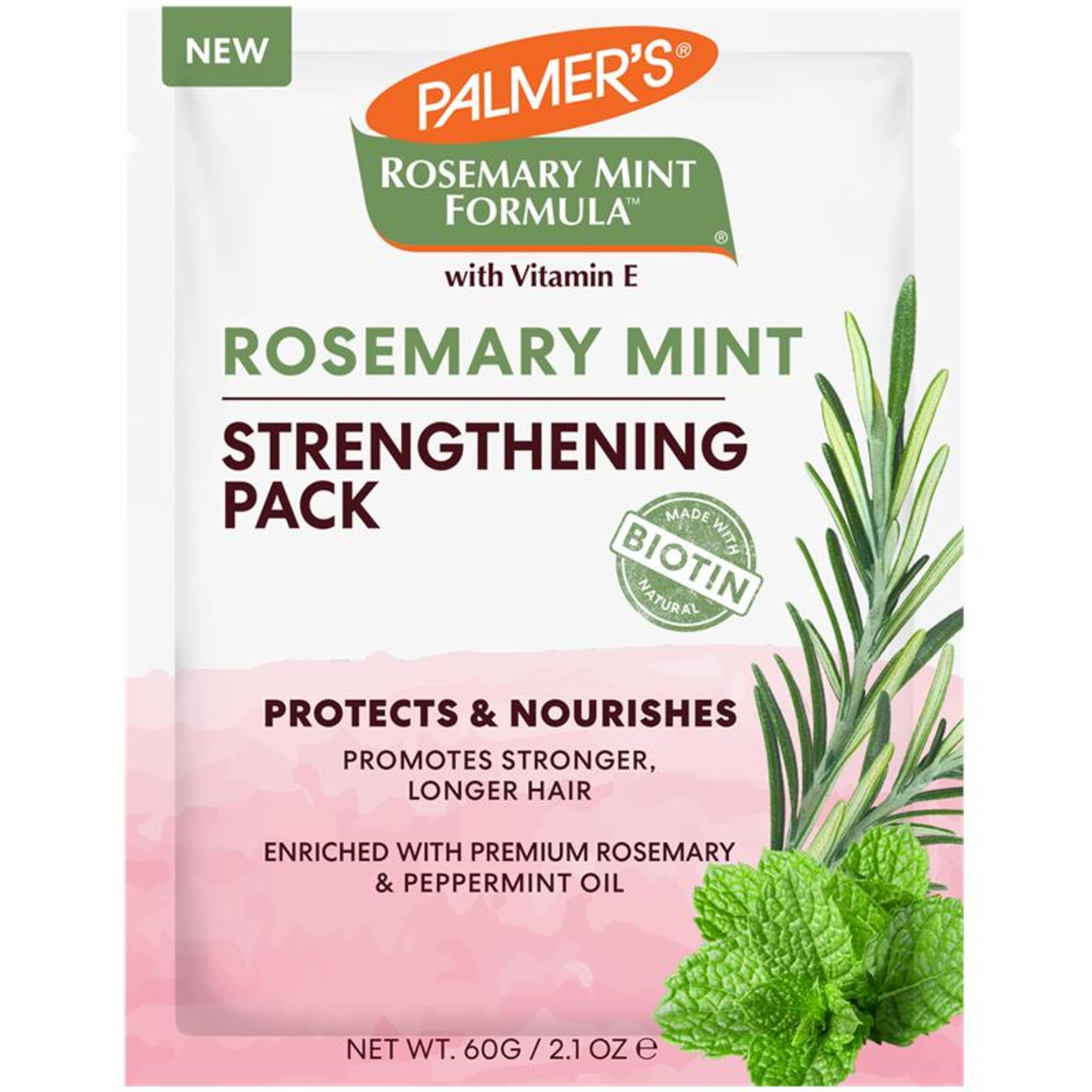 Palmer's Hair Mask Rosemary Mint Strengthening Pack Promotes Stronger Longer