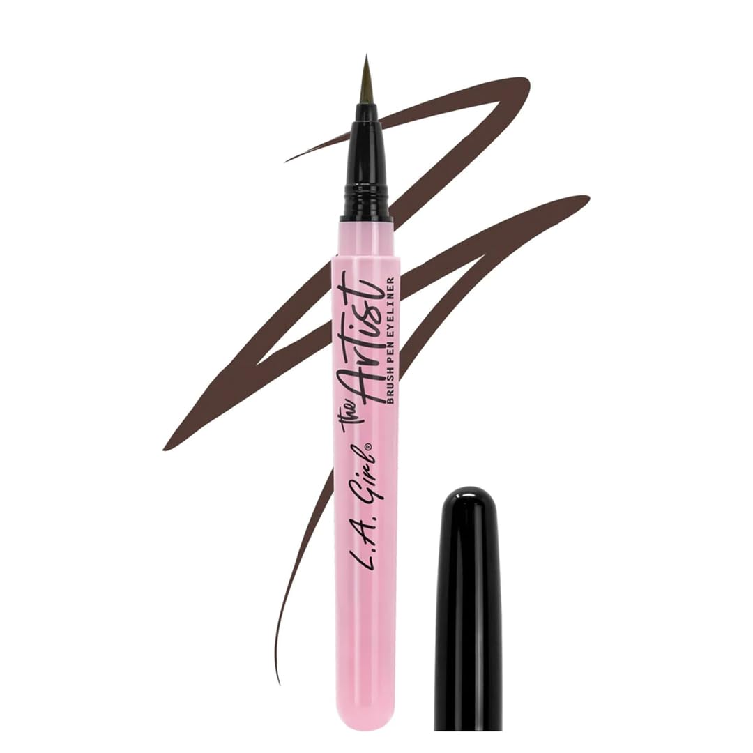 (24-pack) L.A. Girl Artist Brush Pen Eyeliner, Inky Chocolate Brown GLE739