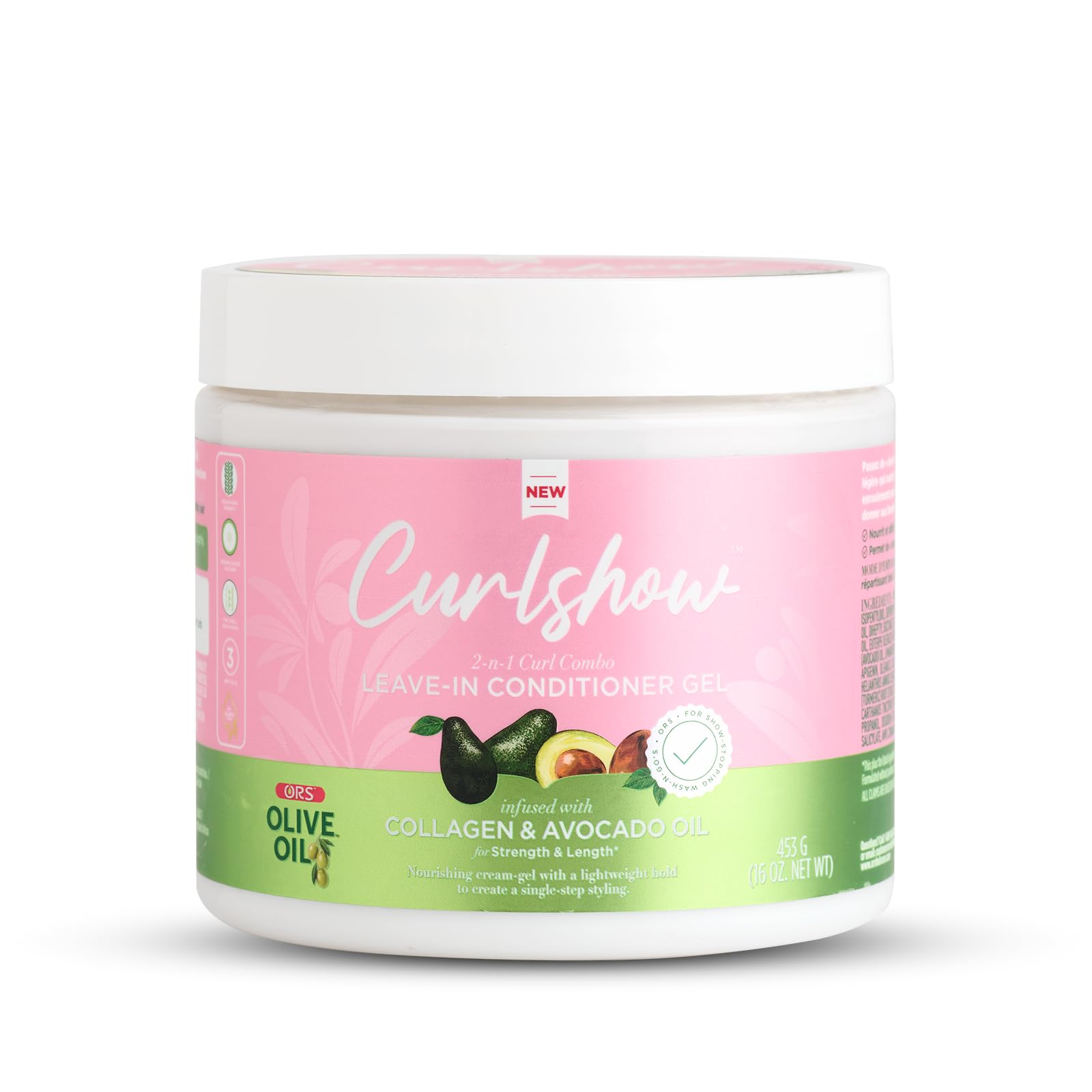 Ors Olive Oil Curlshow Leave In Conditioner Gel Infused With Collagen Avocado
