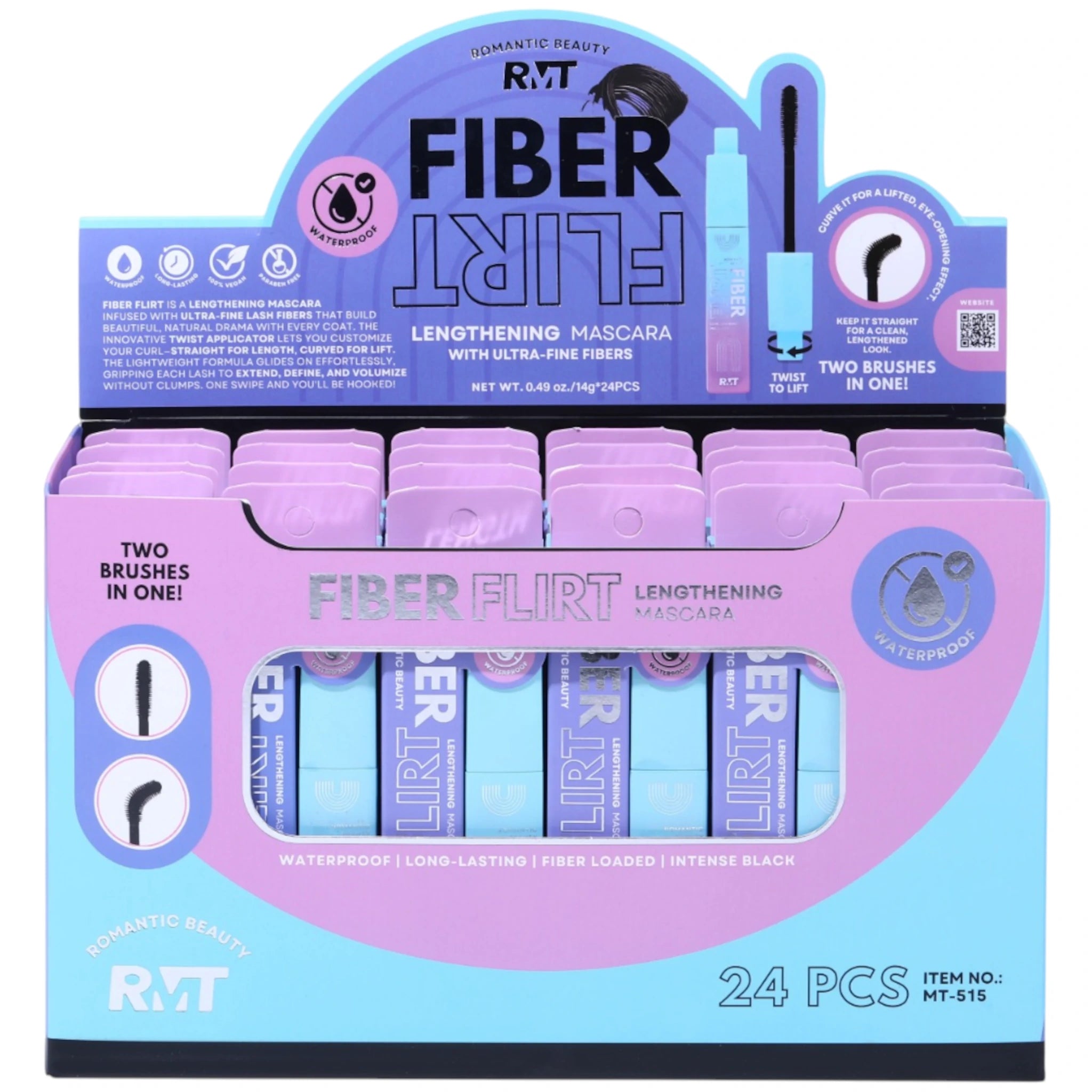(24-pack) Romantic Beauty Fiber Flirt Lengthening Mascara