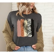 Unique Safari Brush Strokes With Black Feather Animal Print Design On Animal