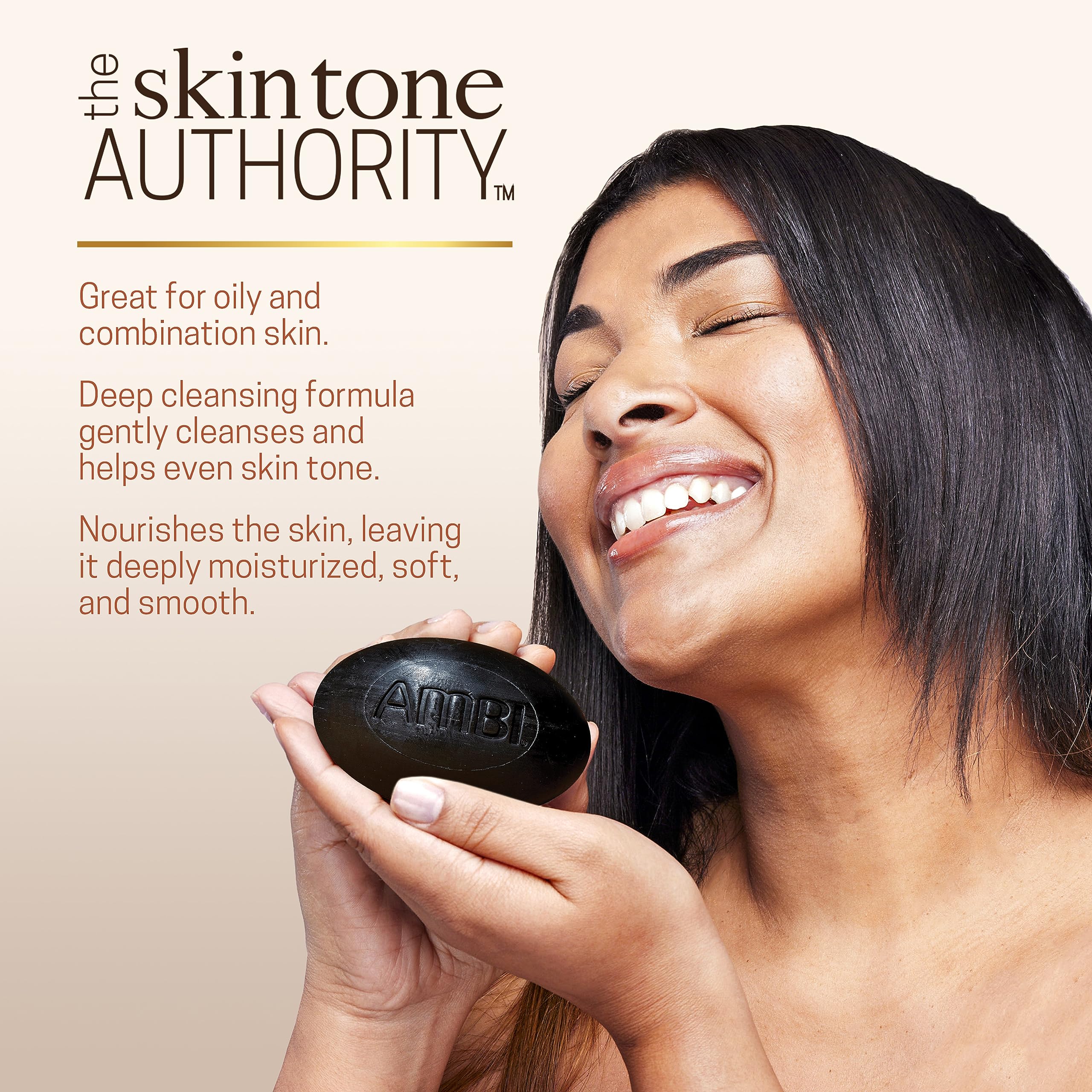 Ambi African Black Soap Face Body Bar Cleans and Nourishes Skin Rinses Clear