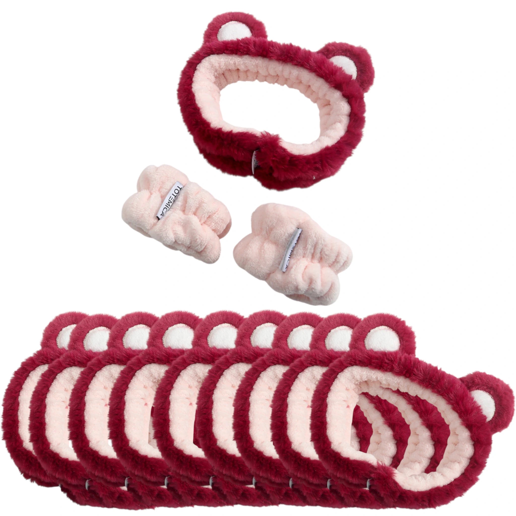 (10-pack) Totemica Spa Headband & Wristband Bear